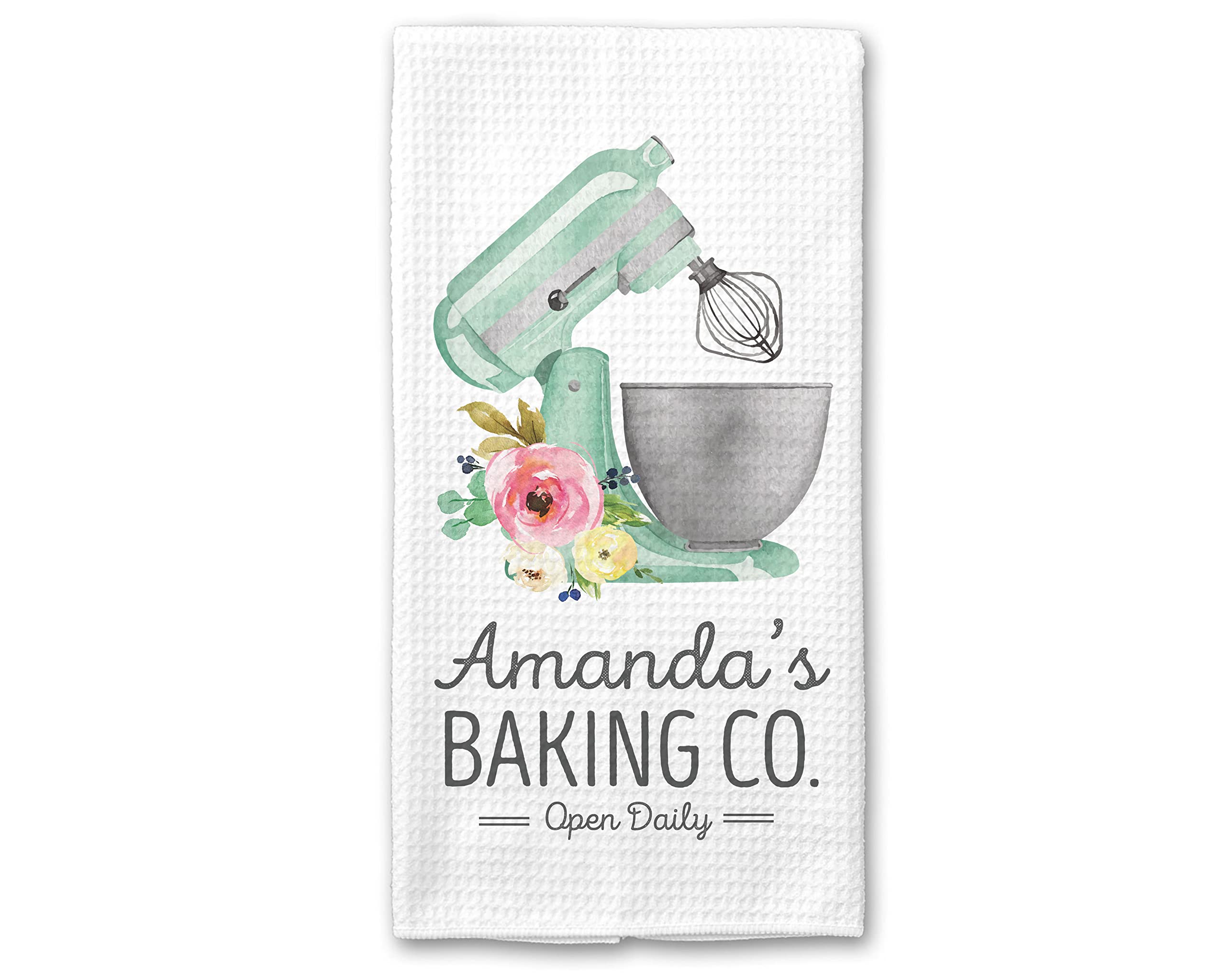 Floral Waffle Weave Kitchen Towels - Super Absorbent, Lint-Free Baking Towels for Sourdough, Cookies & Bread Making - Perfect for Bakers, Dish Drying & Counter Cleaning