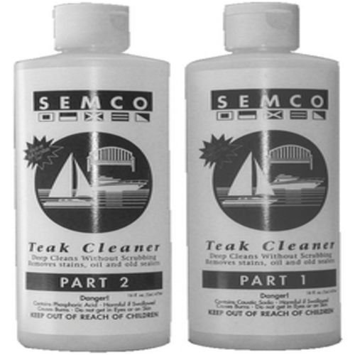 Teak 20724 2-Part Teak Cleaner Kit with Parts 1 & 2 – Premium Teak Wood Cleaner & Restorer for Boats, Decks & Outdoor Furniture