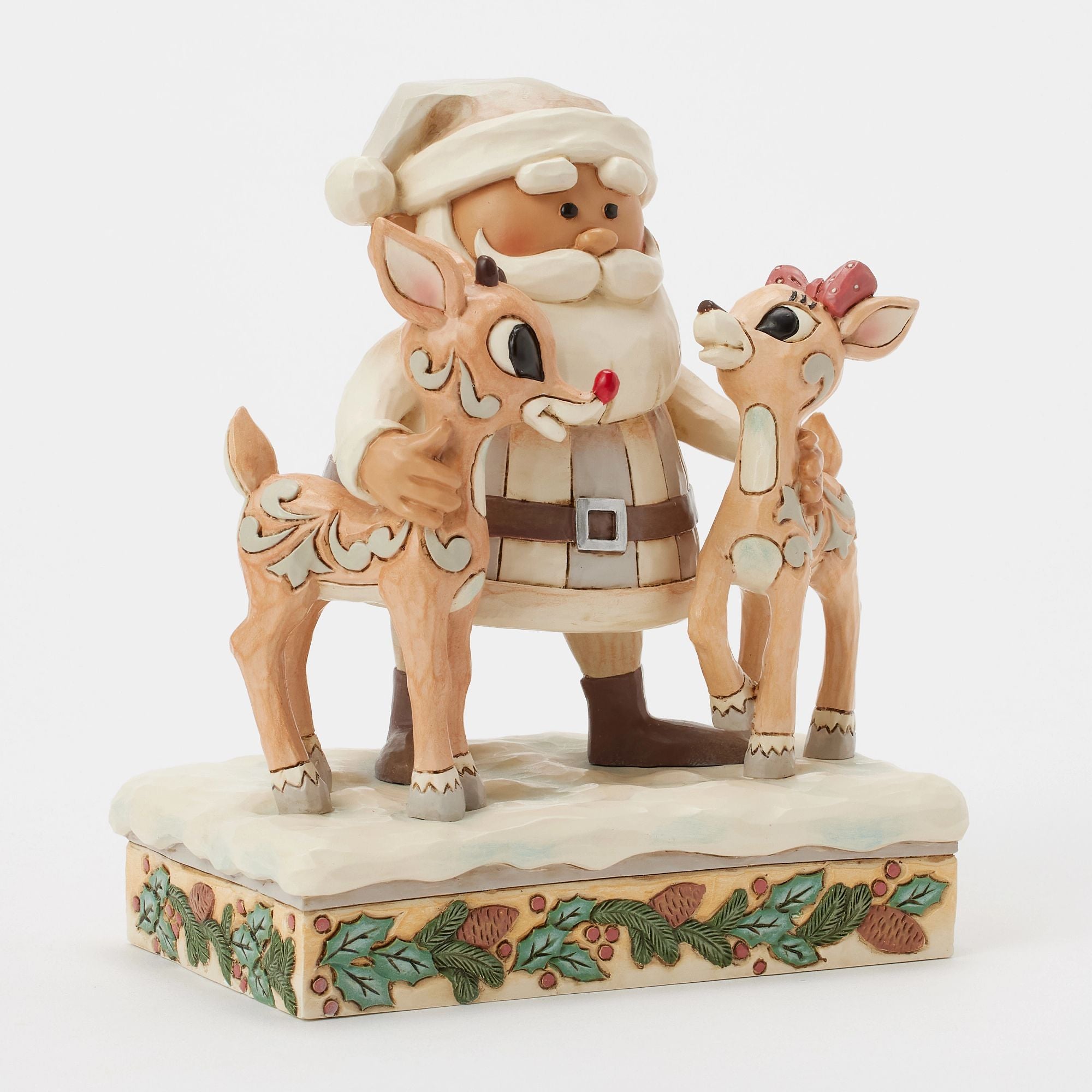 Woodland Santa with Reindeers - Christmas Decoration for Home, Office & Outdoor Holiday Decor - Perfect for Tree Topper, Mantel Display & Gift Giving