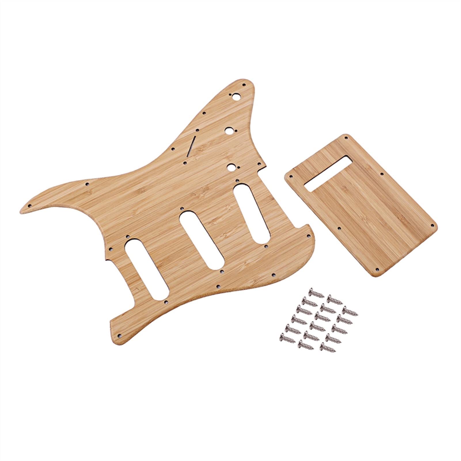 Premium SSS Bamboo Electric Guitar Pickguard - Replacement Back Plate for Enhanced Tone & Durability | Perfect for DIY Guitar Upgrades & Professional Repairs
