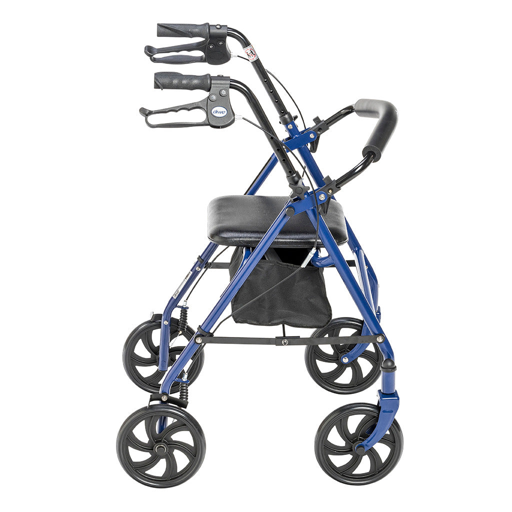 Durable 4 Wheel Rollator Walker with 7.5 Inch Wheels - Red Mobility Aid for Seniors & Adults - Perfect for Indoor & Outdoor Use