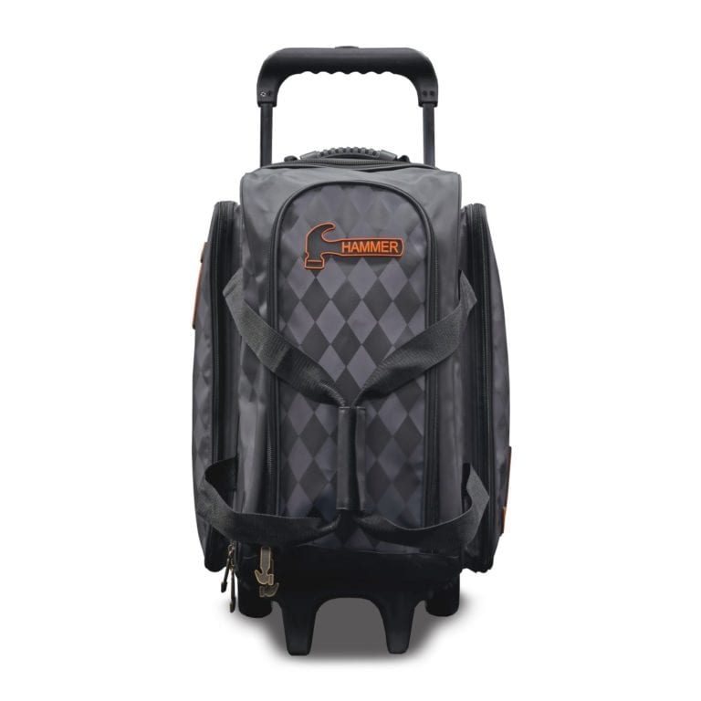 Premium Deluxe Diamond 2 Ball Double Roller Bowling Bag - Heavy Duty Bowling Ball Carrier with Wheels for Men & Women - Perfect for League Play, Tournaments & Practice Sessions