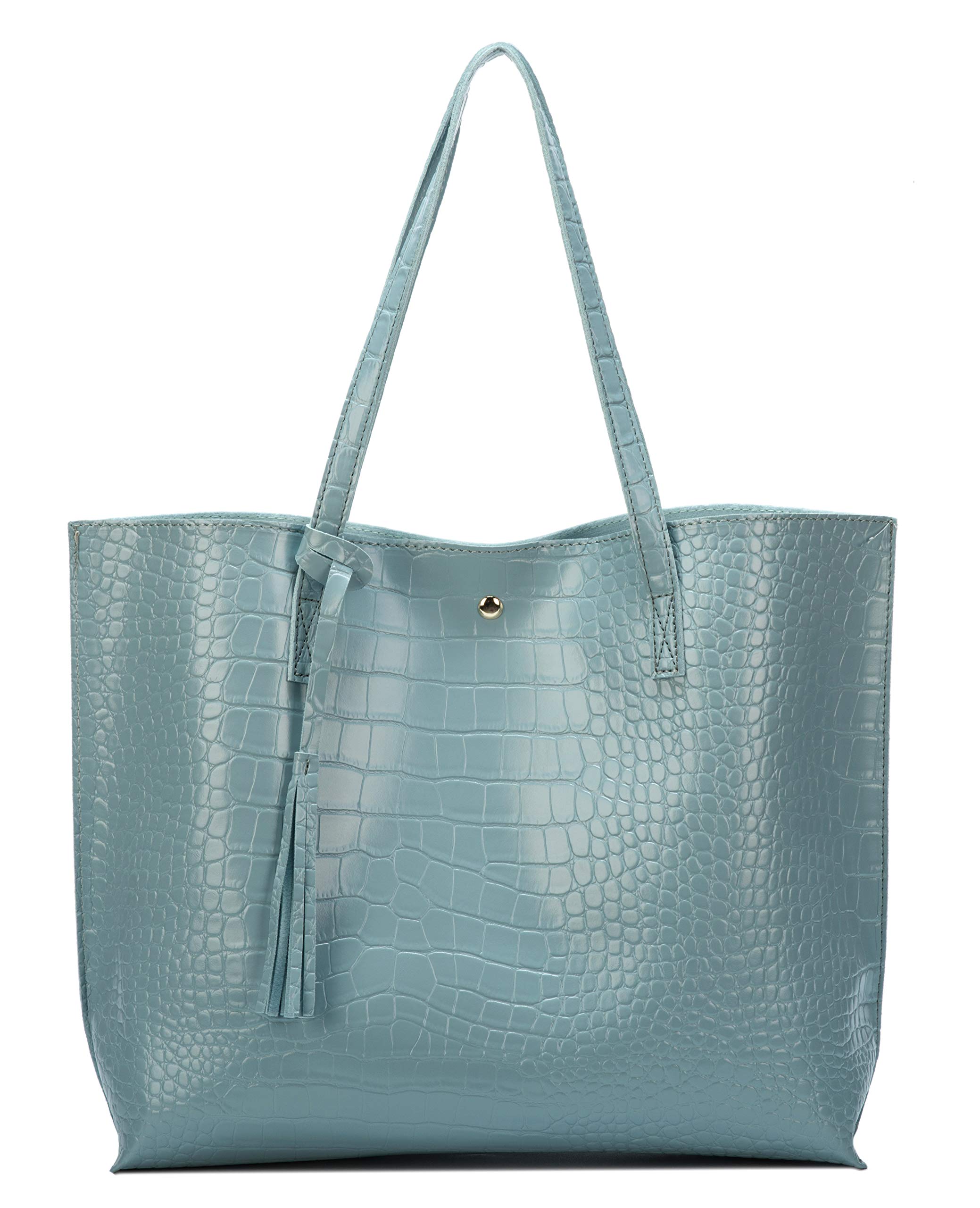 Stylish Women's PU Faux Leather Tote Bag with Tassel - Top Handle Satchel Shoulder Purse for Work, Travel & Everyday Use