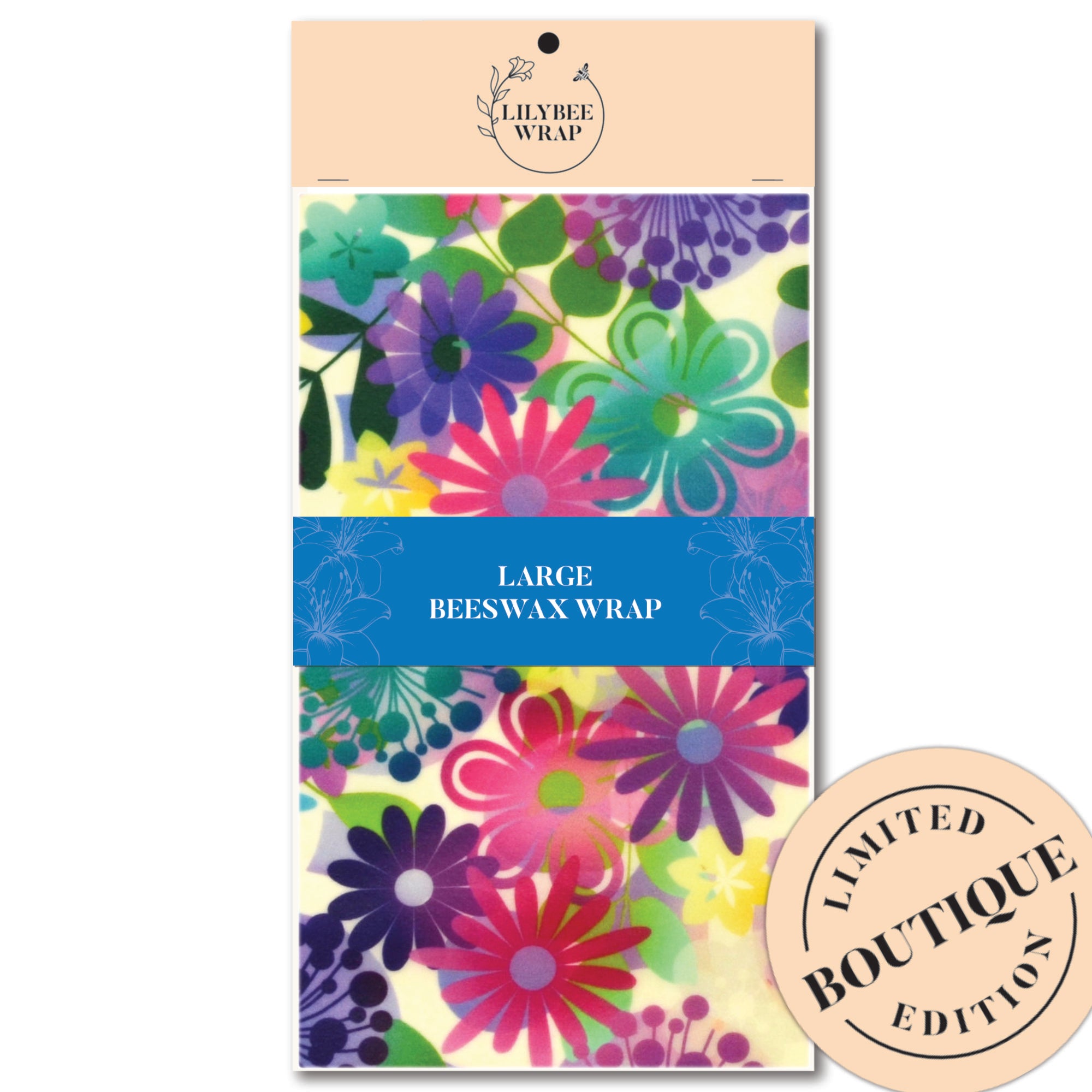 Vintage 1960s Style Large Beeswax Food Wrap - Eco-Friendly Reusable Food Storage for Sandwiches, Cheese & Produce | Perfect for Picnics, Lunchboxes & Zero Waste Kitchens