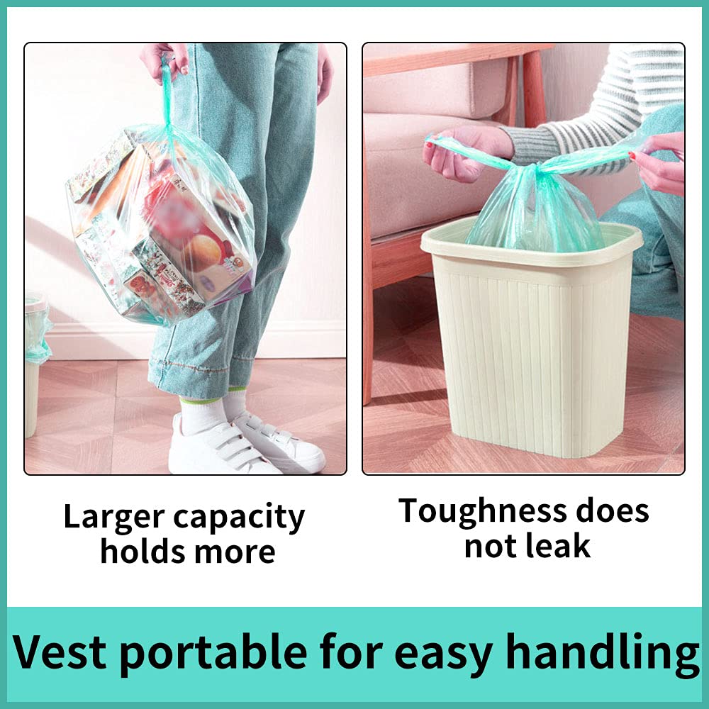 Small Trash Bags 5 Rolls (100 Count) - Durable Kitchen, Office & Bedroom Waste Bin Liners - Colorful Portable Garbage Bags for Home, Office & Travel Use
