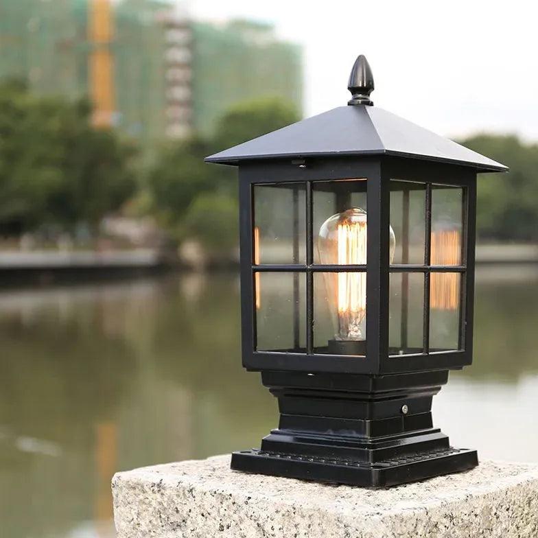 Short Post Lights Glass Outdoor - Durable Waterproof Solar Garden Lights for Pathway, Patio, and Yard Decoration | Perfect for Landscape Lighting and Nighttime Safety
