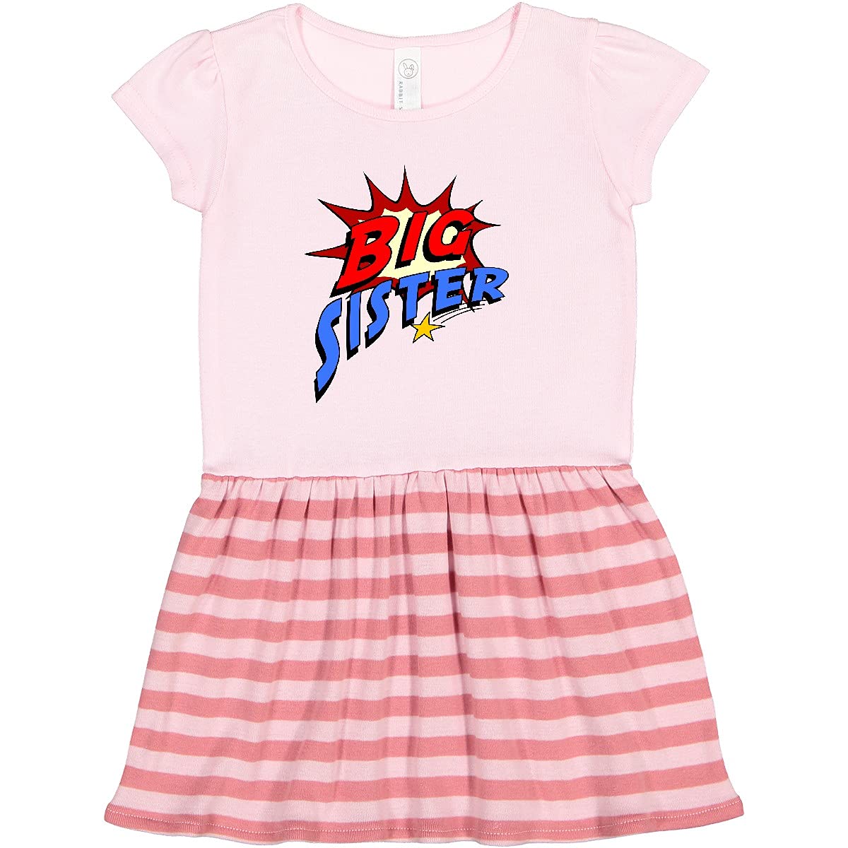Inktastic Big Sister Superhero Toddler Dress - Cute Superhero Costume for Toddler Girls, Birthday Gift, Sibling Matching Outfit - Perfect for Family Photos, Birthday Parties & Special Occasions