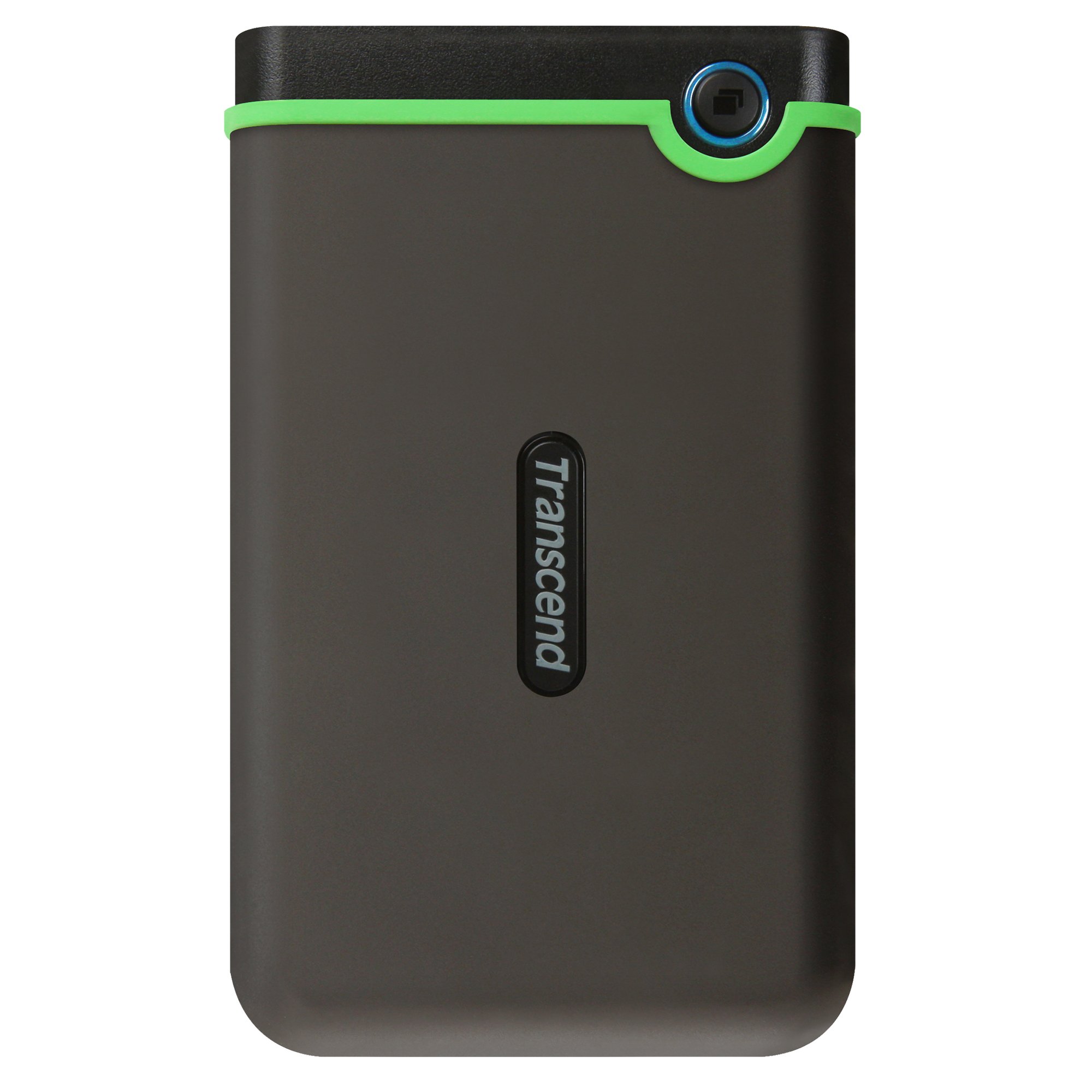 2TB Transcend StoreJet 25M3C Rugged USB-C Portable External Hard Drive - Shockproof, Compact & Lightweight HDD with One-Touch Backup for Mac, PC, Laptop - Fast Data Transfer for Travel, Office & Home Storage (Iron Grey)