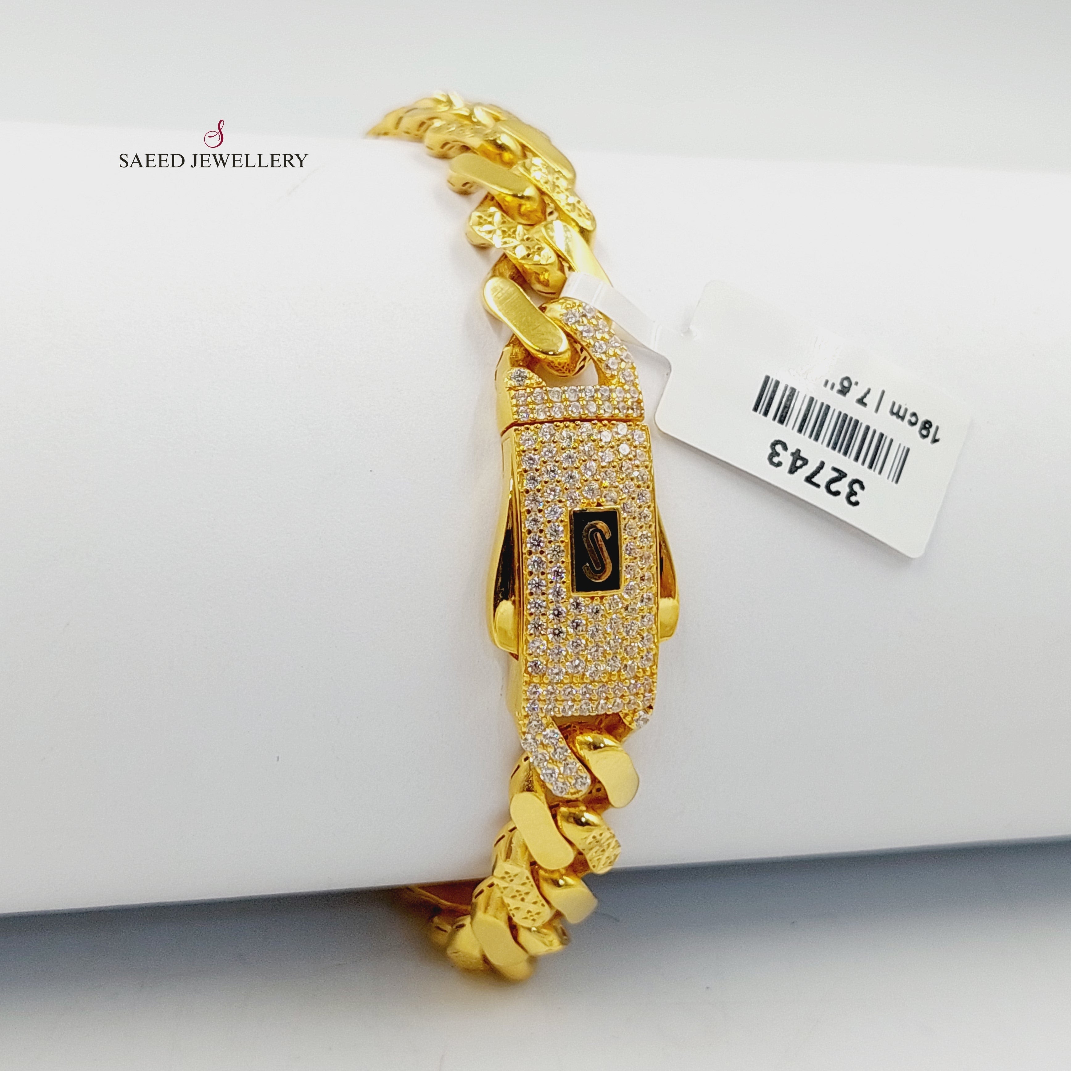 Stylish Enameled & Zircon Studded Cuban Link Bracelet for Men - Perfect for Parties, Gifts & Fashion Accessories