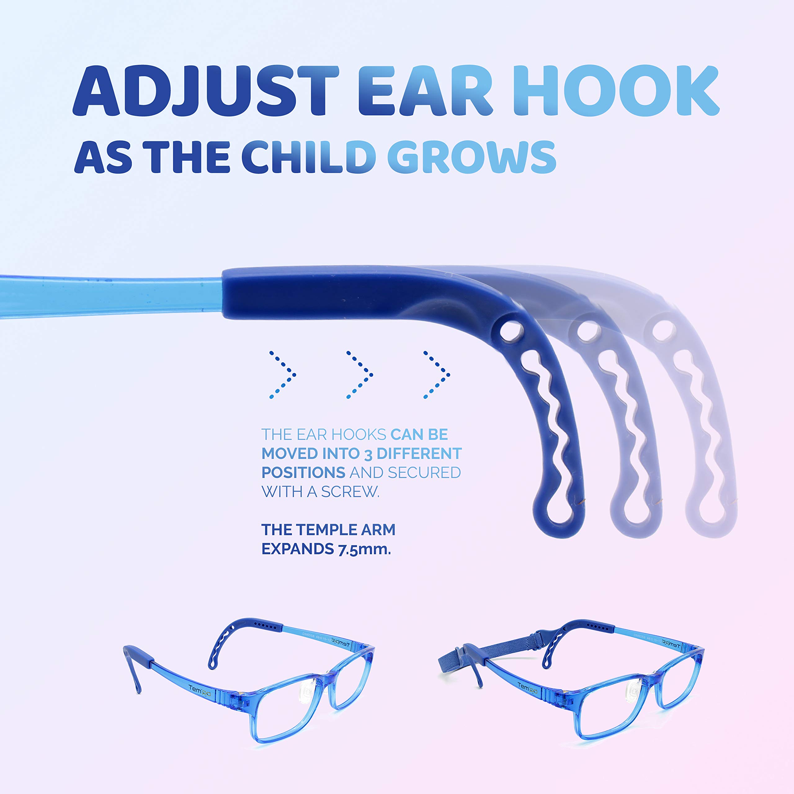 Adjustable Kids Glasses - Prescription Eyeglasses For Children - Comfortable & Durable Frame - Perfect for School, Reading & Outdoor Activities (Model 2005)