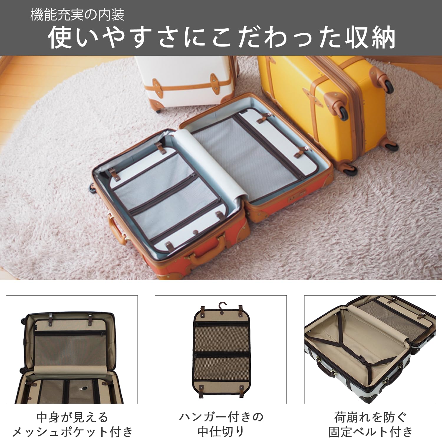 Expandable Vintage Trolley Luggage with TSA Lock - 2-Tone Faux Leather Suitcase for Travel, Business Trips & Weekend Getaways (Model: 81-55082-29)