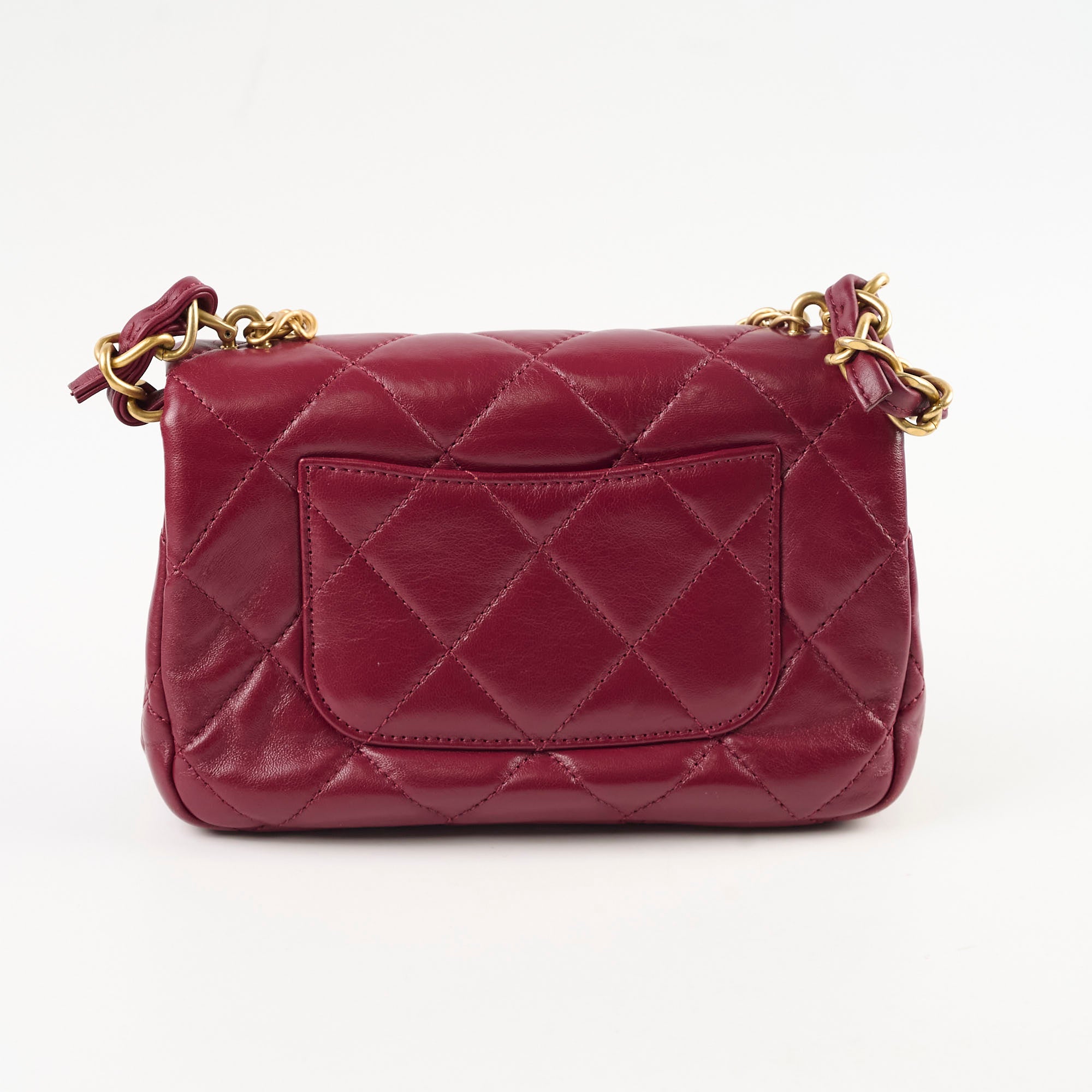 Authentic Chanel Seasonal Flap Bag in Burgundy with Microchip - Perfect for Evening Events, Parties & Luxury Fashion Accessories
