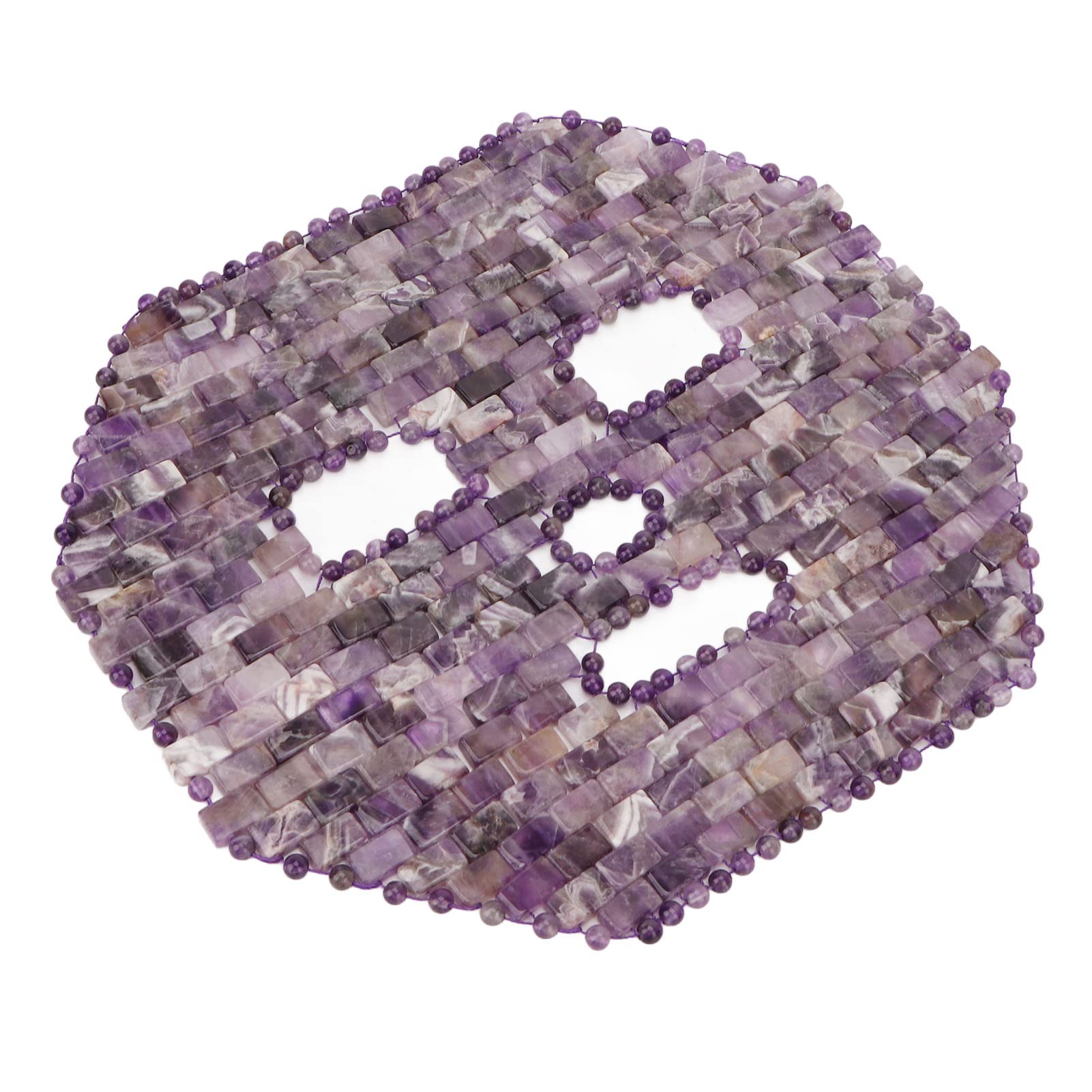 Amethyst Jade Facial Mask - Natural Stone Face Massager for Spa, Sleep & Dark Circle Relief | Relaxing Skincare & Beauty Treatment for Home & Travel