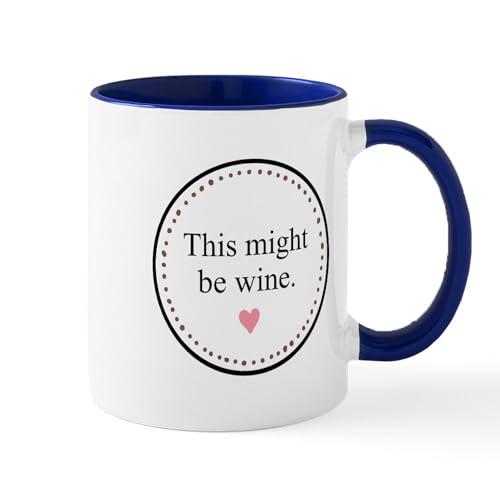White/Navy Inside - This Might Be Wine Mugs