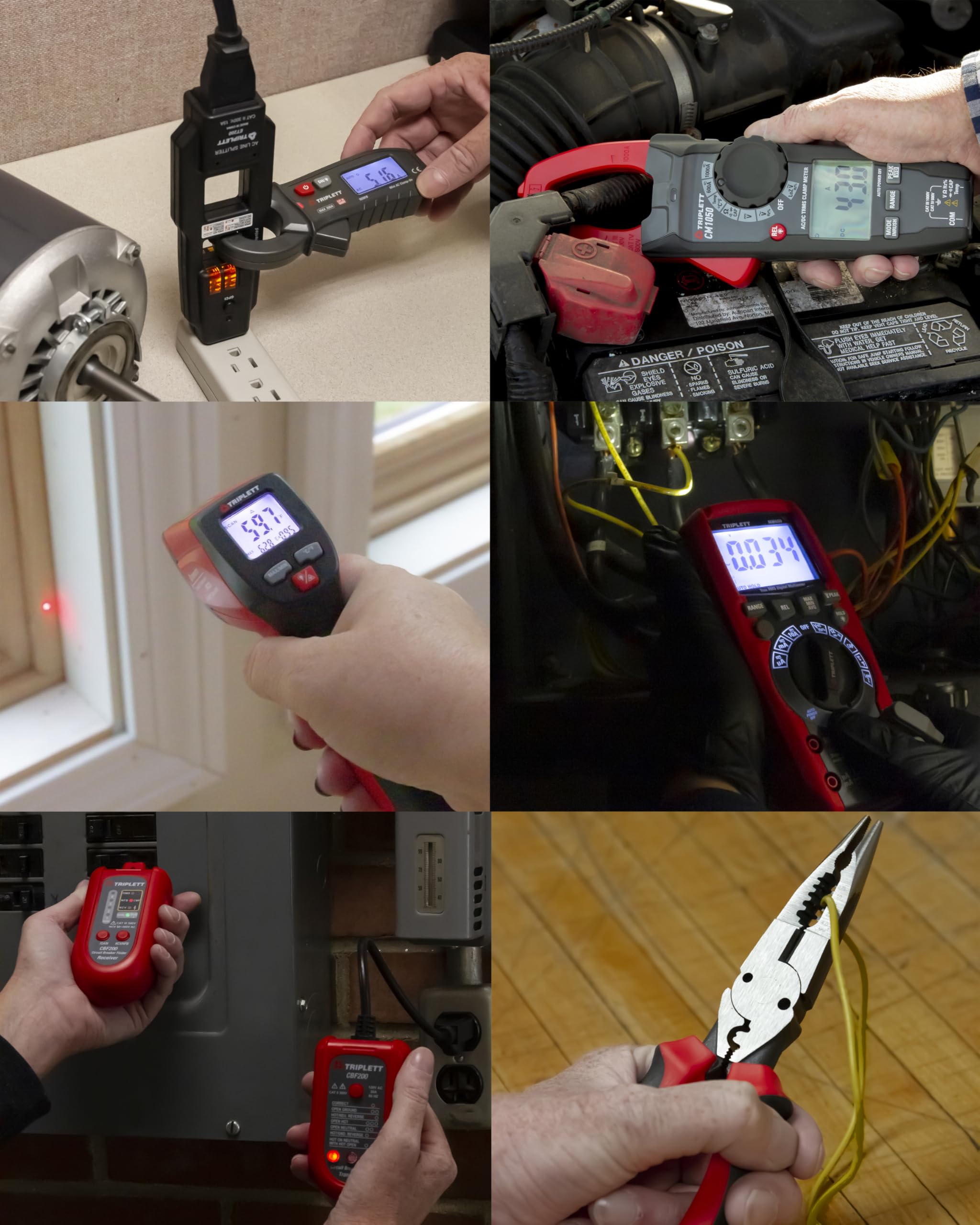 Triplett EL6PRO-KIT 6-Piece Professional Electrical Tool Set - Multimeter, Voltage Tester, Clamp Meter for Electricians, DIY Home Repairs & Industrial Maintenance