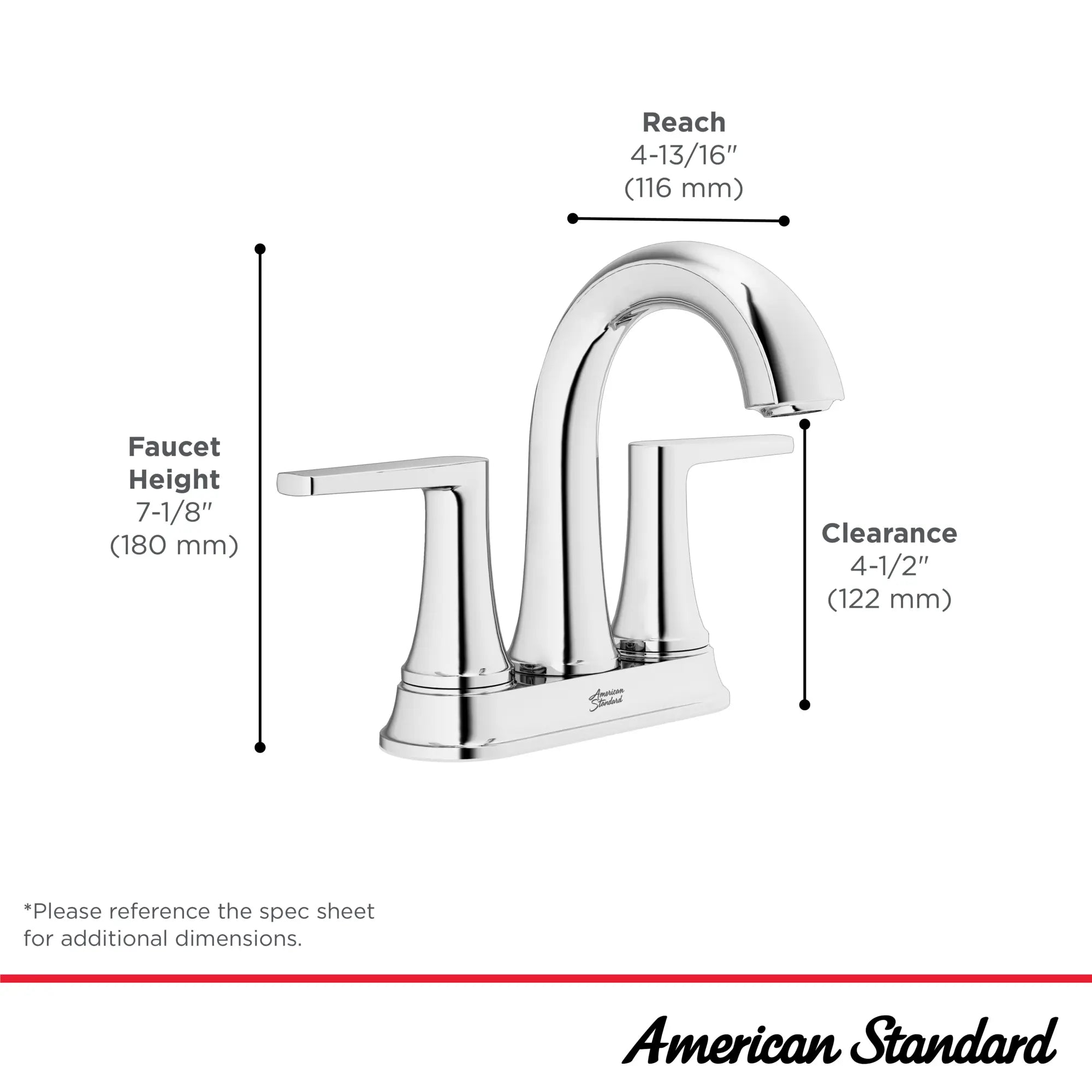 Becklow Two Handle 4 Inch Centerset Bathroom Faucet - Chrome Finish, Water-Saving Design for Sink Vanity - Perfect for Modern Home & Guest Bathroom Renovation