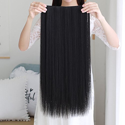 Trendy Club™ Long Straight Synthetic Hair Extensions & Wigs - Smooth Silky Clip-in Hair for Women & Girls - Perfect for Parties, Cosplay & Daily Styling