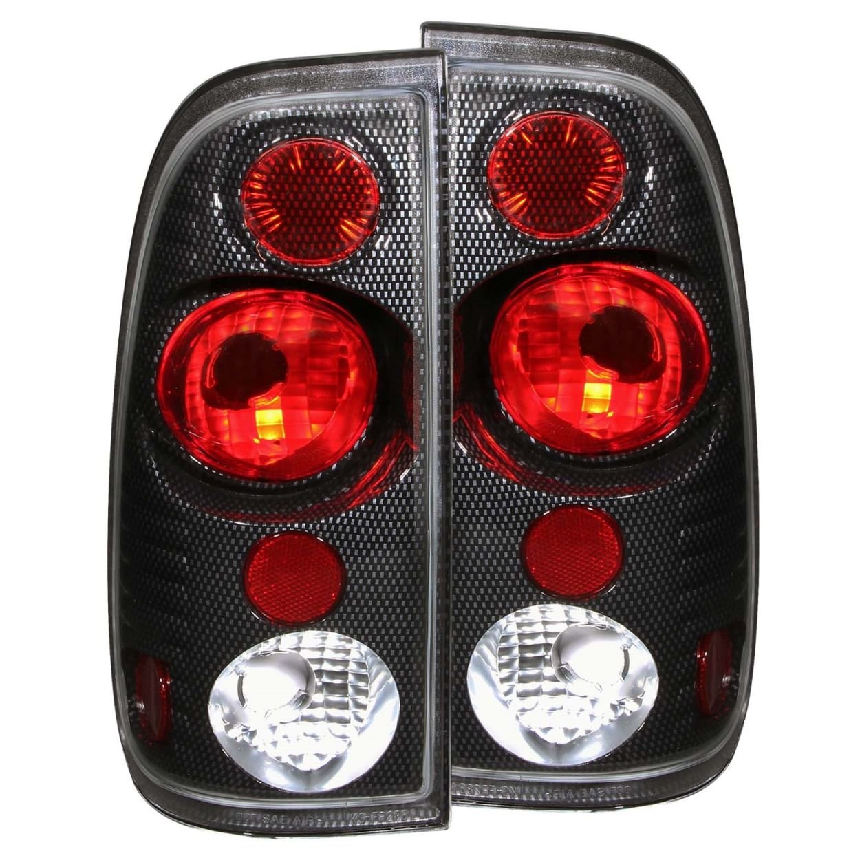 ANZO USA 211064 Carbon Fiber Euro Style LED Tail Lights - Clear Lens for BMW, Mercedes, Audi - Upgrade Your Car's Rear Appearance for Night Driving & Enhanced Safety