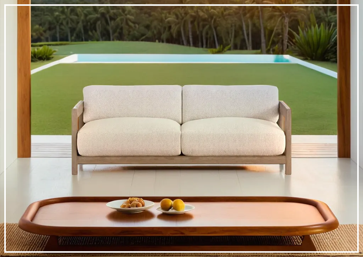 Bernhardt Outdoor 84 Montaigne Sofa with Plush Cushions - Weather-Resistant Patio Furniture for Garden, Poolside & Outdoor Living Spaces