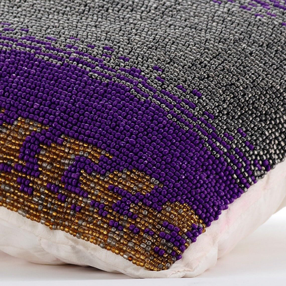 26x26 Inch Purple Silk Euro Pillow Covers - Abstract Beaded Ombre Decorative Sham for Sofa, Bed, Couch | Modern Home Decor, Easter & Seasonal Accent | The HomeCentric Collection