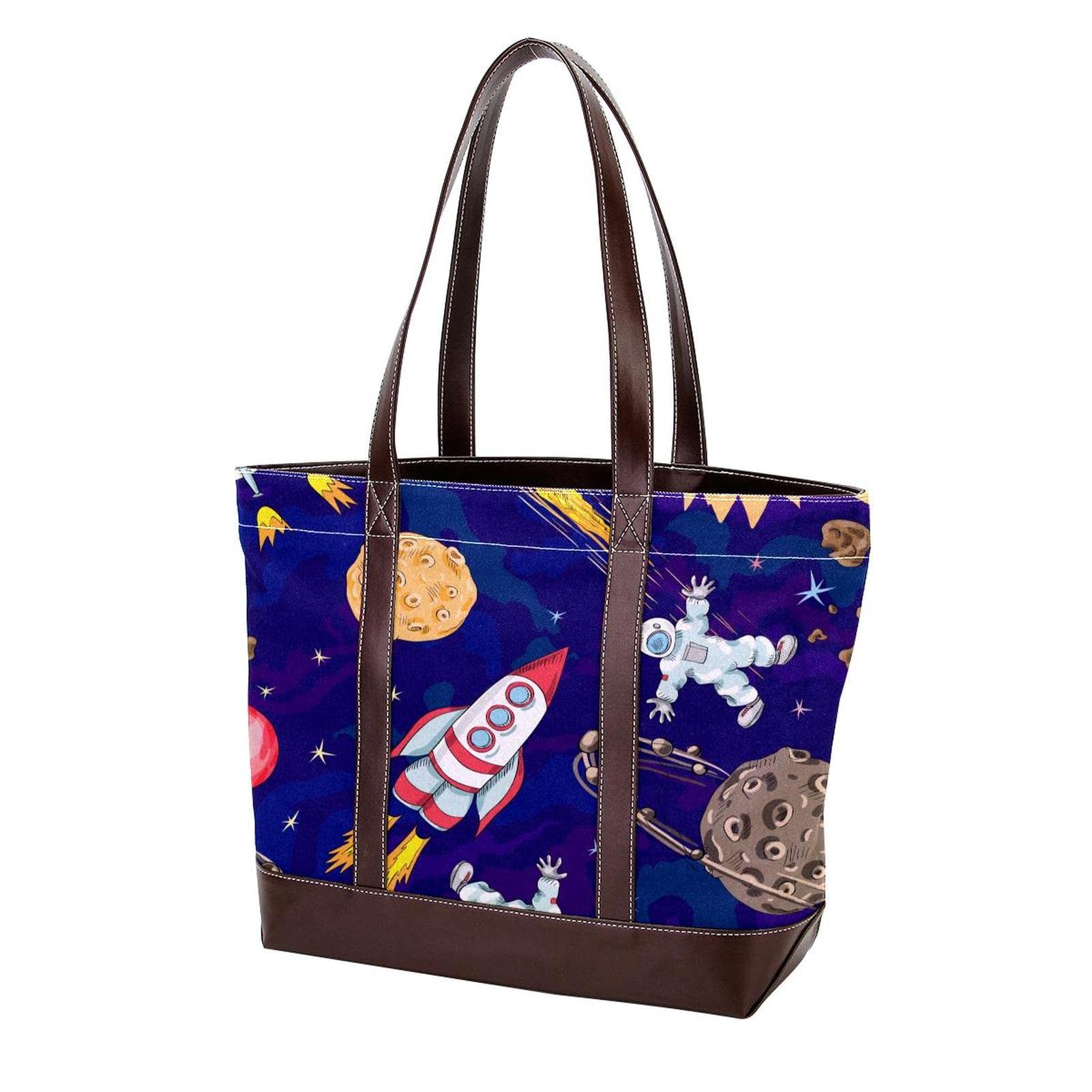 Abstract Mandala Colorful Tote Bags for Women - Large Leather Canvas Shoulder Bags, Top Handle Purses & Hobo Satchels | Perfect for Beach, Work, Travel & Everyday Use