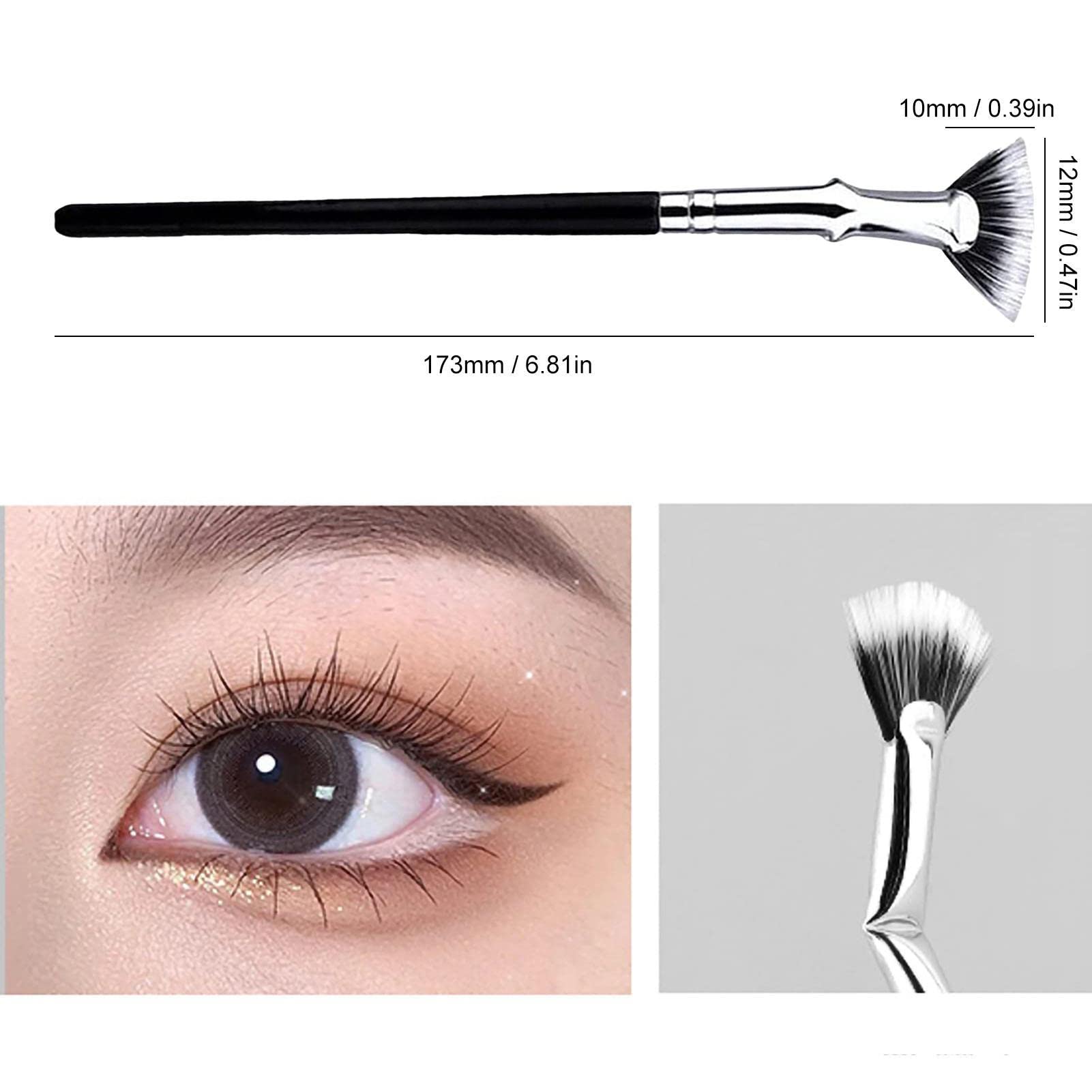 120° Curved Eyelash Fan Brush - Professional Synthetic Fiber Makeup Brush for Lash Separation & Extension - Perfect for Beginners & Makeup Artists - Ideal for Everyday Makeup, Bridal Looks & Professional Salon Use