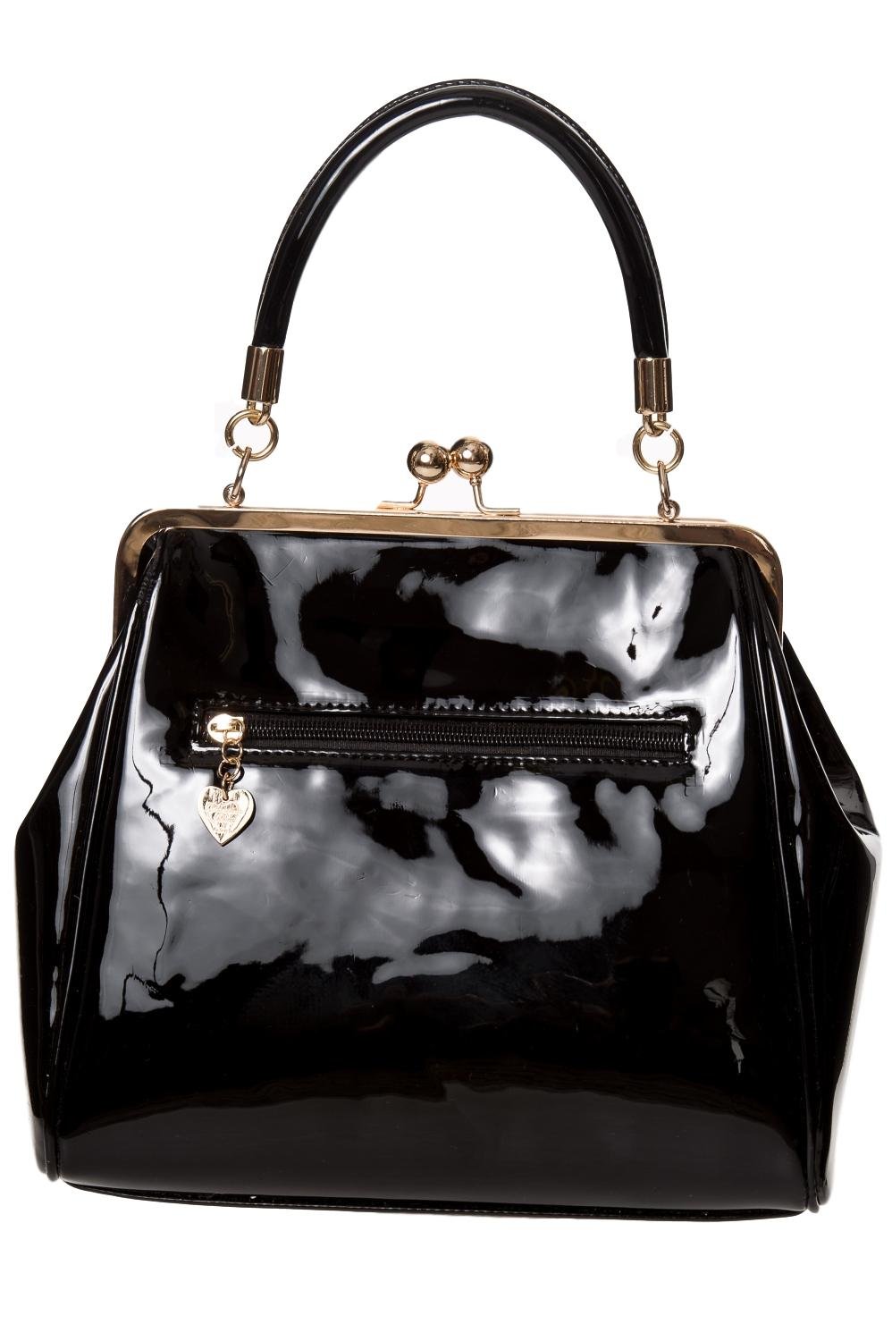 Vintage 50s Rockabilly Shiny Handbag for Women - Retro American Style Glam Clutch Purse - Perfect for Concerts, Parties & Pinup Fashion Outfits