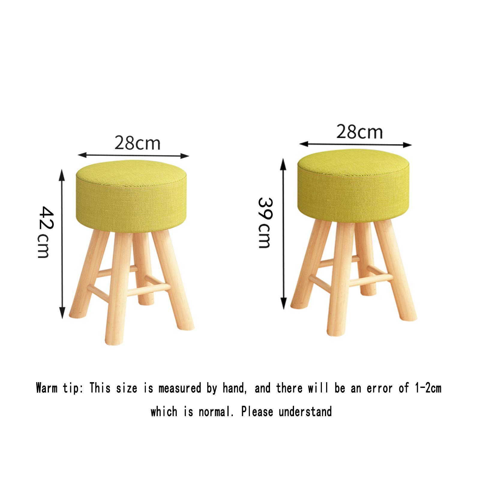 Vanity Stool with Upholstered Seat - Solid Wood Legs, 220 lb Capacity - Modern Makeup Dressing Bench & Piano Stool for Bedroom, Living Room, and Entryway