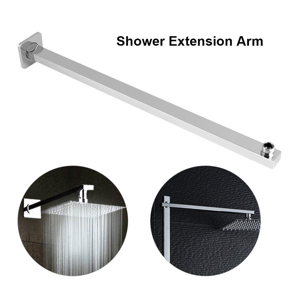 Stainless Steel Shower Extension Arm 60cm/23.62in - Adjustable Wall Mounted Shower Arm for Bathroom, Handheld Showerhead & Rainfall Shower - Perfect for Small Bathrooms, RV & Camping Use