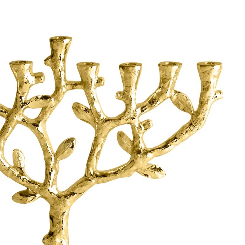 Tree of Life Menorah - Elegant Hanukkah Candle Holder for Jewish Holiday Decor & Home Celebration