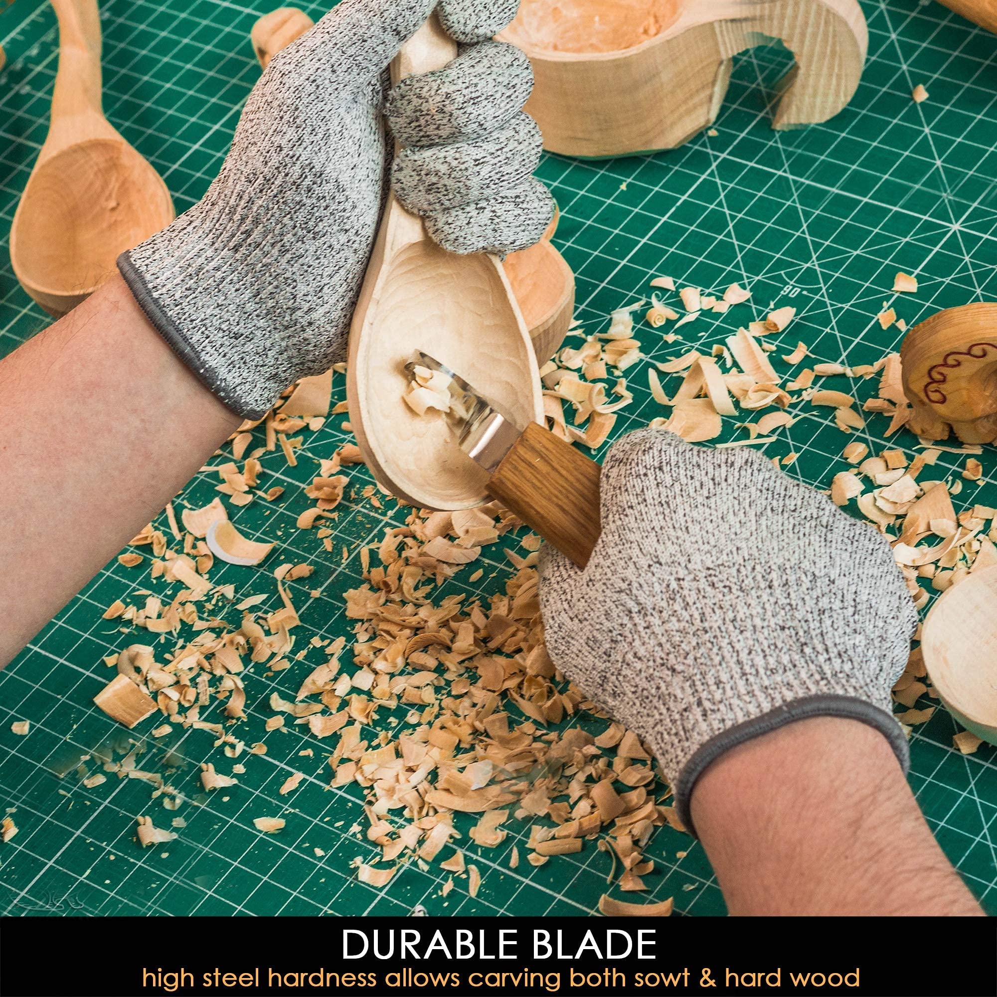 BeaverCraft SK1 Wood Carving Kit - Professional Whittling Tools Set for Beginners & Experts - Perfect for DIY Woodworking, Spoon Carving & Craft Projects