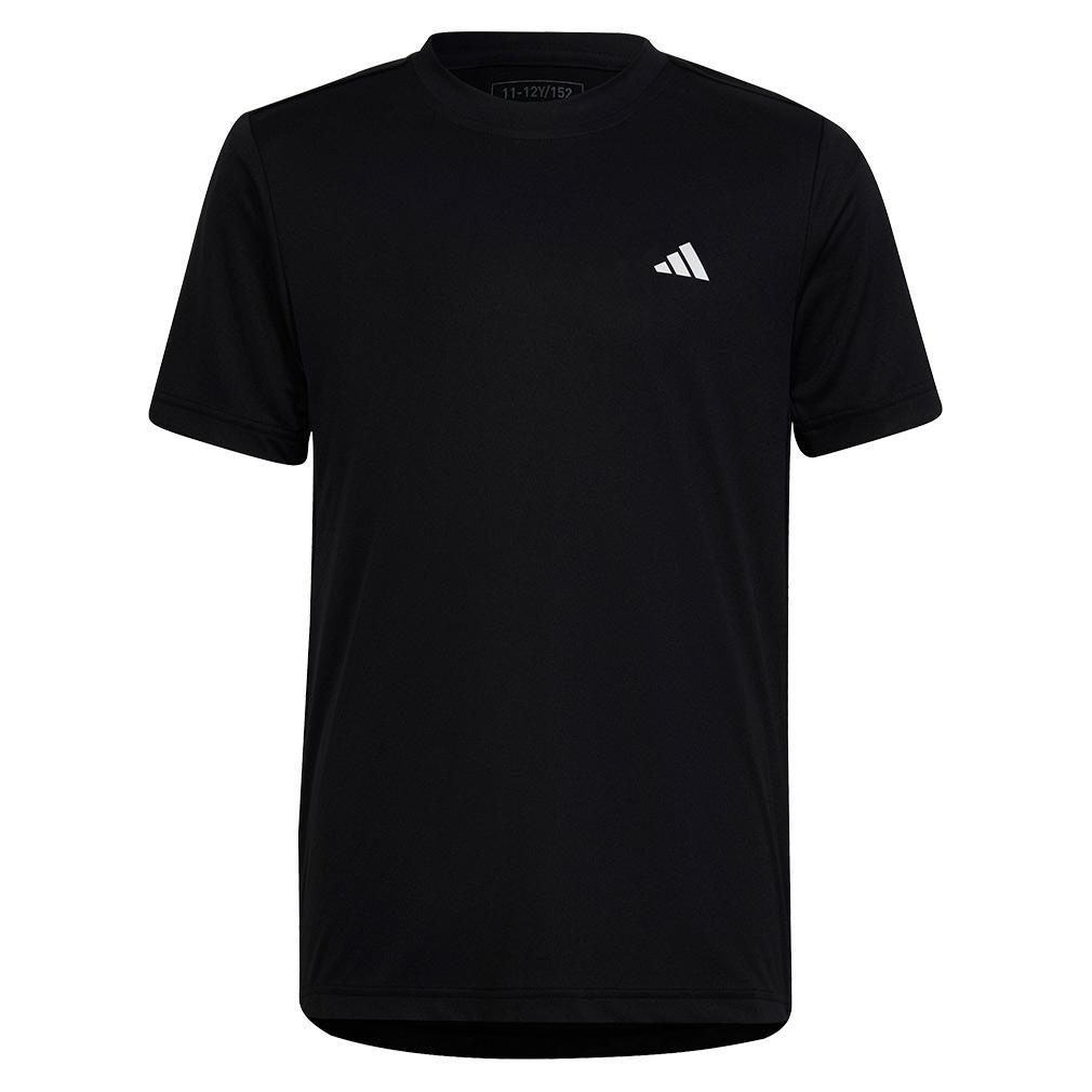 Boys Club Tennis T-Shirt - Black | Breathable Cotton Performance Tee for Junior Tennis Players & Casual Wear