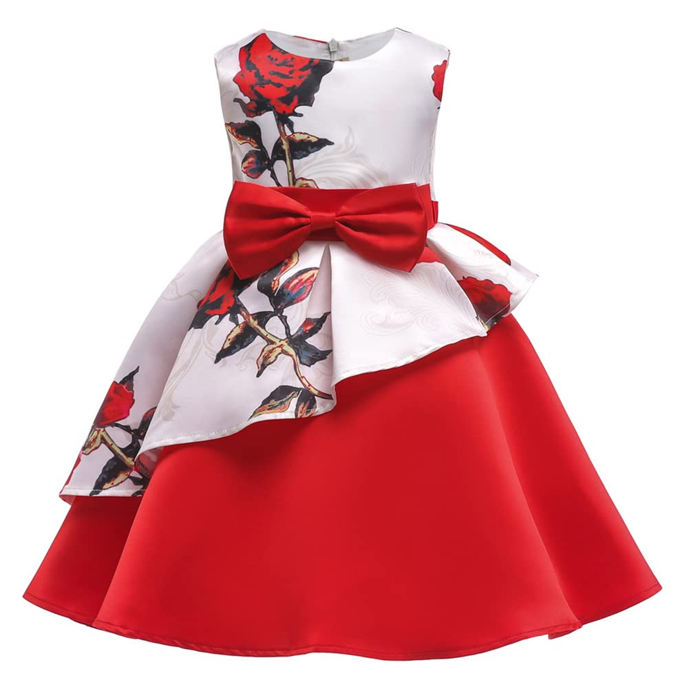 Floral Print Girls Summer Dress - Sleeveless Princess Tutu Dress for Party, Wedding & Special Occasions | Perfect for Birthday, Photo Shoots & Outdoor Events
