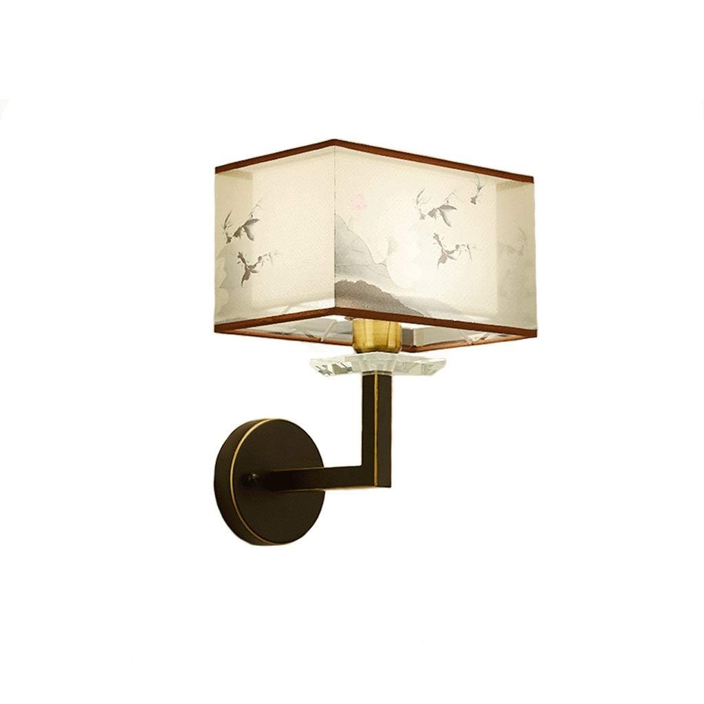 Vintage Ink Painting Outdoor Wall Light - Single Size, Waterproof Bedside Lamp for Corridor, Porch & Garden - Classic Retro Design for Home & Patio Decor