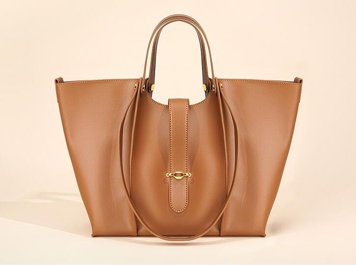 Stylish Women's Leather Tote Handbag - Premium Genuine Leather Work Bag for Office, Travel & Everyday Use