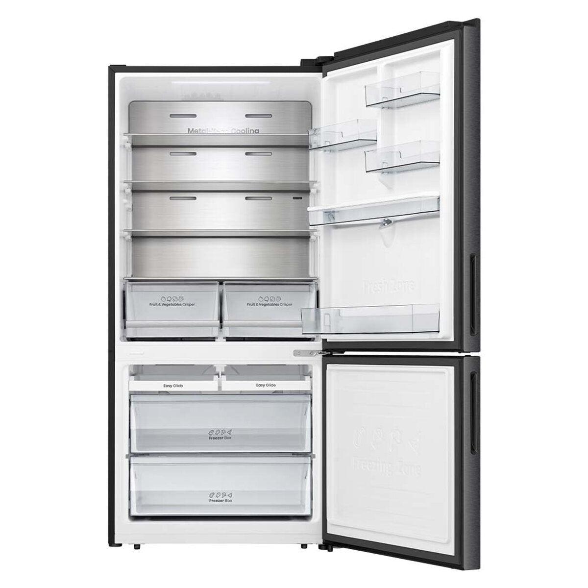Brand New Hisense 500L PureFlat Bottom Mount Refrigerator with Non-Plumbed Water Dispenser - Dark Stainless Steel HRBM500TBW [3 Year Warranty] - Perfect for Modern Kitchens, Small Families & Energy-Efficient Homes