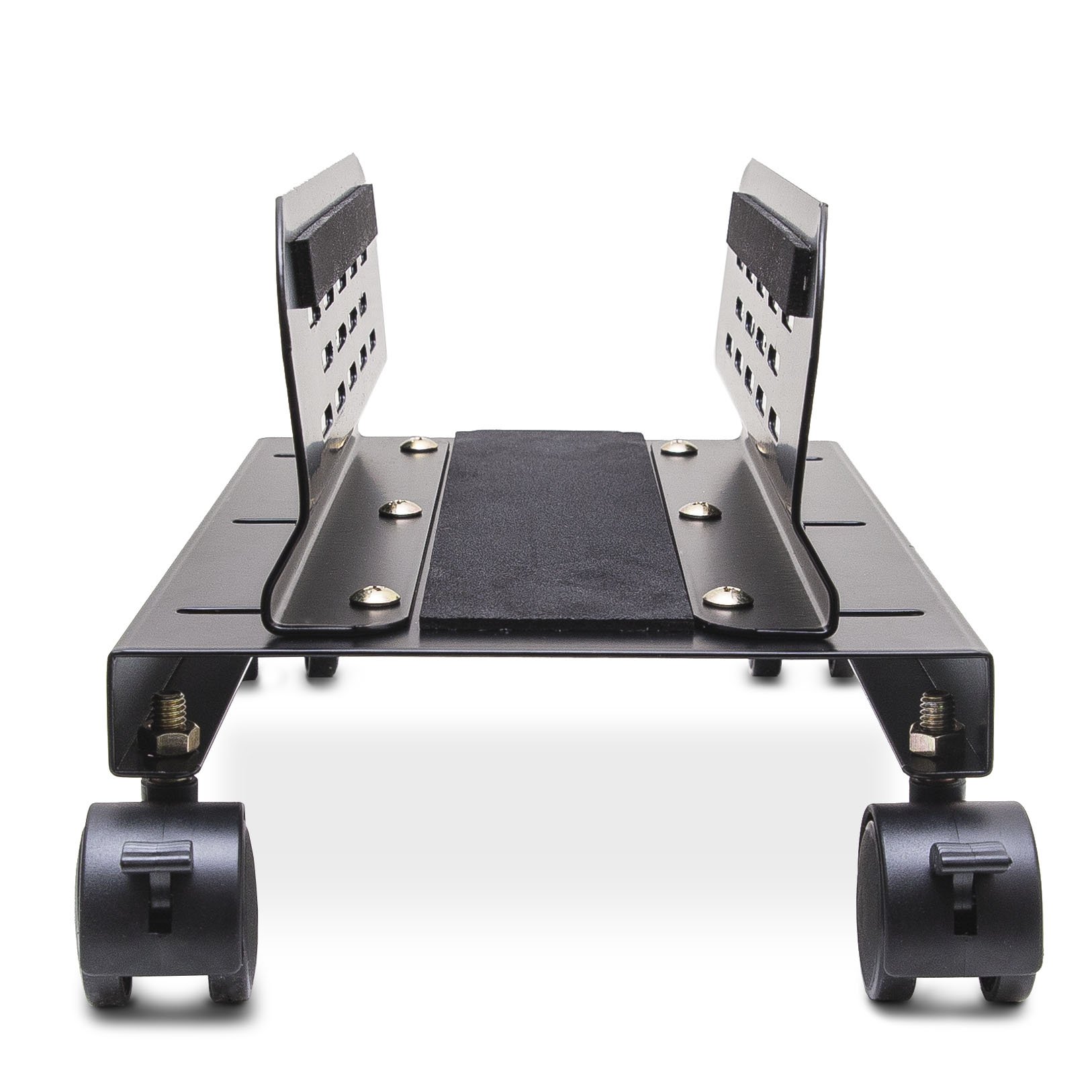 Adjustable Metal Floor Stand for Computer PC or UPS with Locking Caster Wheels - Slim Space-Saving Design for Home Office, Server Room, and Data Center Use