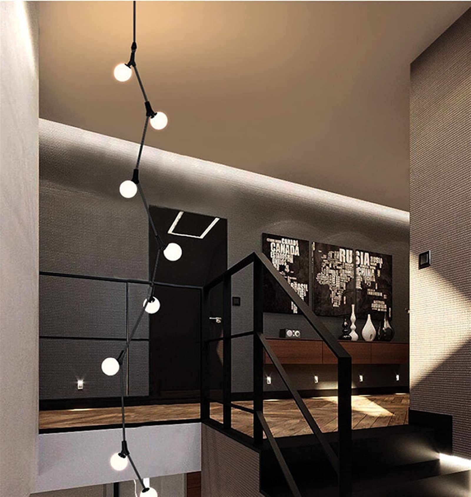 Modern Ceiling Pendant Light - Creative Vines Chandelier for Villa, Staircase & Hotel Decor | Art Deco Hanging Lamp for Duplex Apartments & Luxury Spaces | Perfect for Living Room, Dining Area & Entryway Lighting