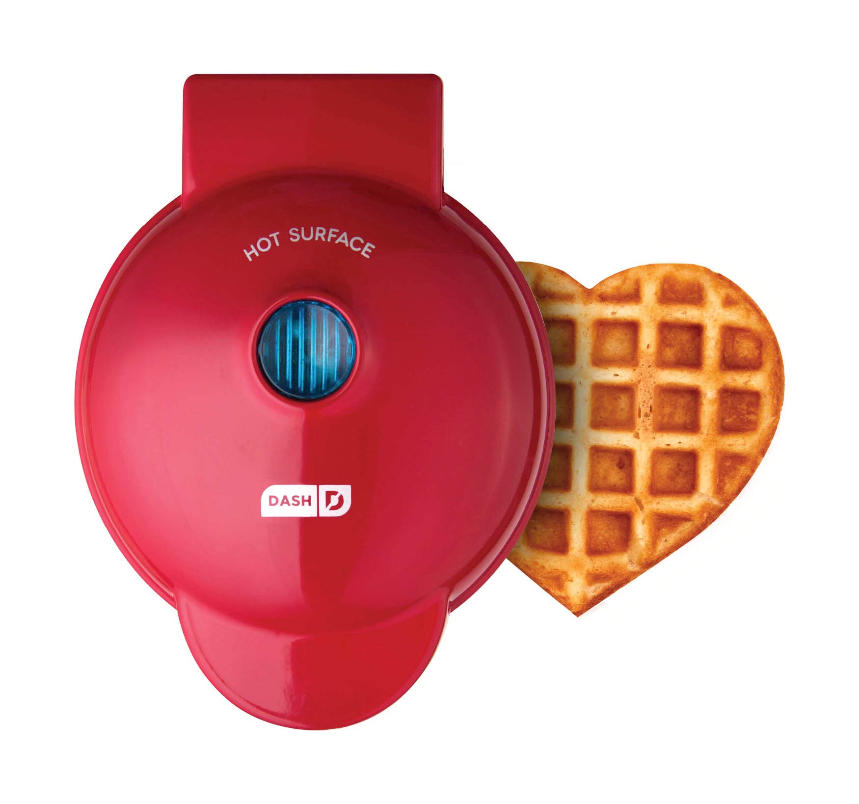 **Dash Mini Donut Maker Machine - Non-Stick, Makes 7 Donuts - Perfect for Kid-Friendly Breakfast, Snacks & Desserts - Includes Mini Waffle Maker (Aqua & Red Heart, 4 Inch) - Great for Parties, Gifts & Family Fun**