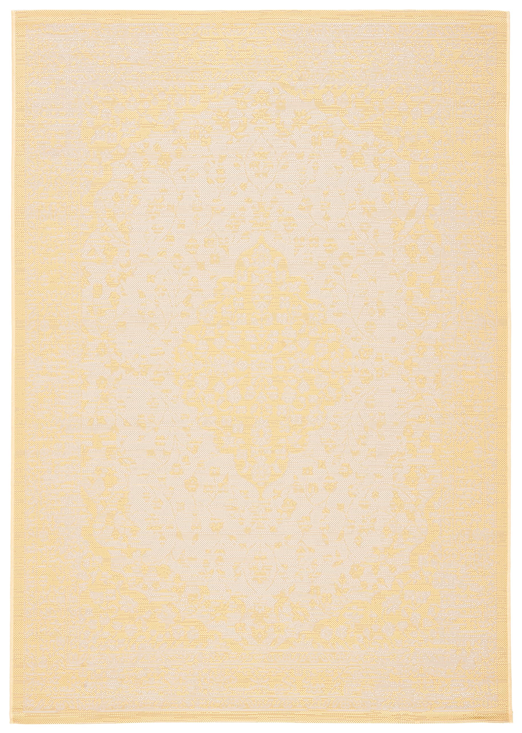 SAFAVIEH Courtyard Collection 8' x 10' Beige/Gold Indoor Outdoor Waterproof Area Rug - Easy to Clean, Perfect for Patio, Backyard, Mudroom & High-Traffic Areas