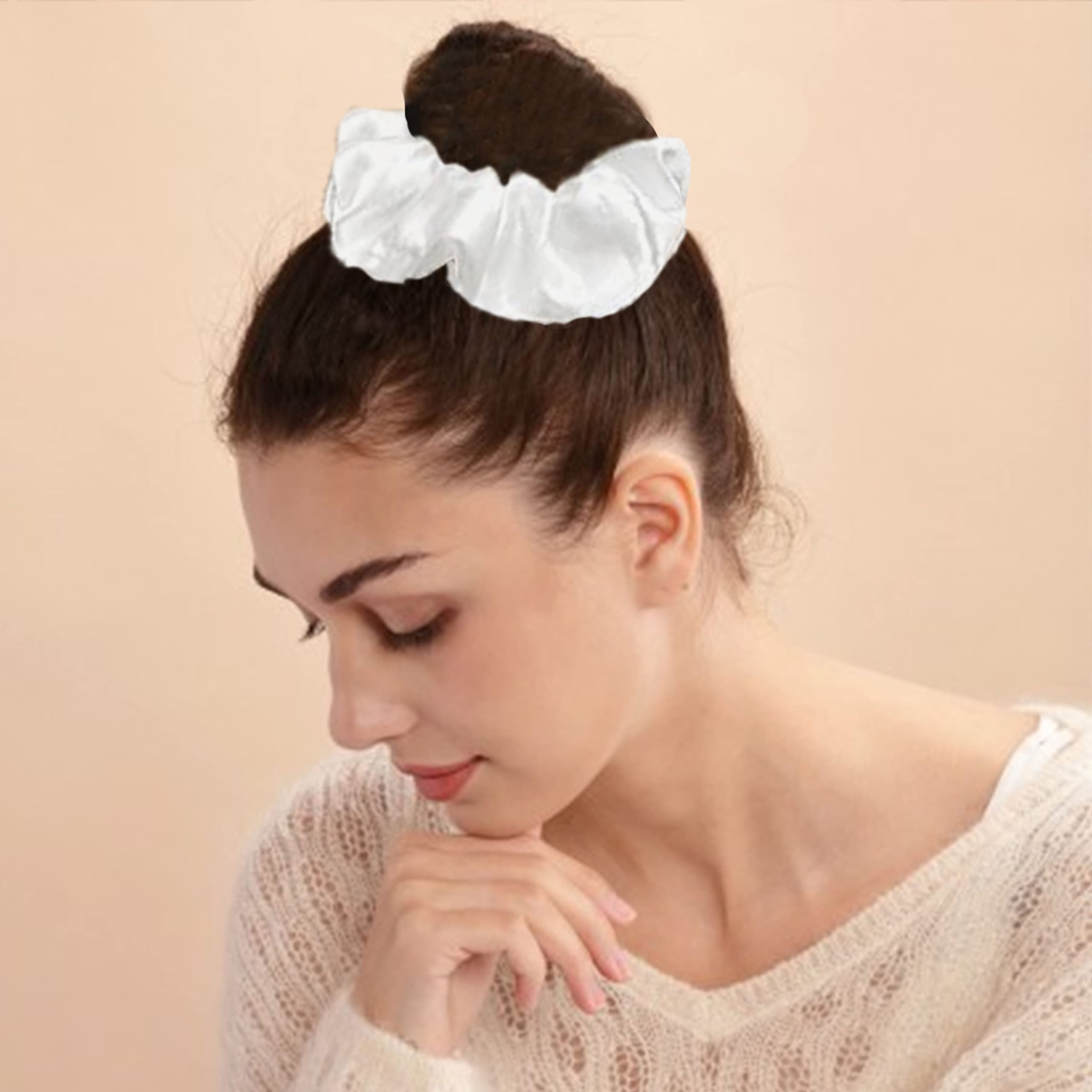 LADY&HOME 10-Pack Bridesmaid Hair Scrunchies - Proposal Gifts for Bachelorette Party, Bridal Shower & Wedding Party (Blue) - Perfect for Bridesmaid Proposals, Wedding Favors & Special Occasions