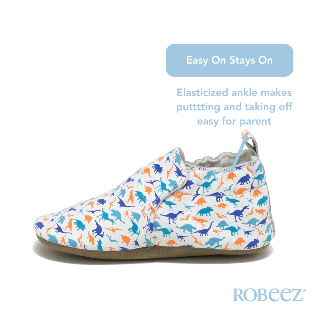 Robeez Stylish Steve Soft Sole Crib Shoes for Infants - Comfortable Baby First Walkers for Indoor & Outdoor Use