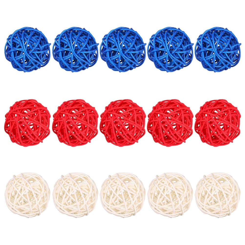 NOLITOY 2.36 Inch Rattan Balls - 15pcs Parrot Chewing Toys, Wicker Bird Orbs for Vase Fillers, Wedding Decorations, Christmas Hanging Ornaments, DIY Crafts, and Home Décor