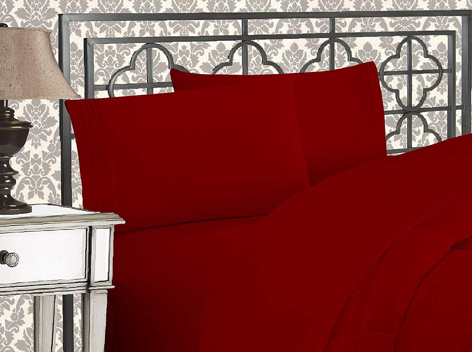 Luxury 1500-Thread-Count 100% Egyptian Cotton Bed Sheet Set - 4-Piece Queen Size with 19