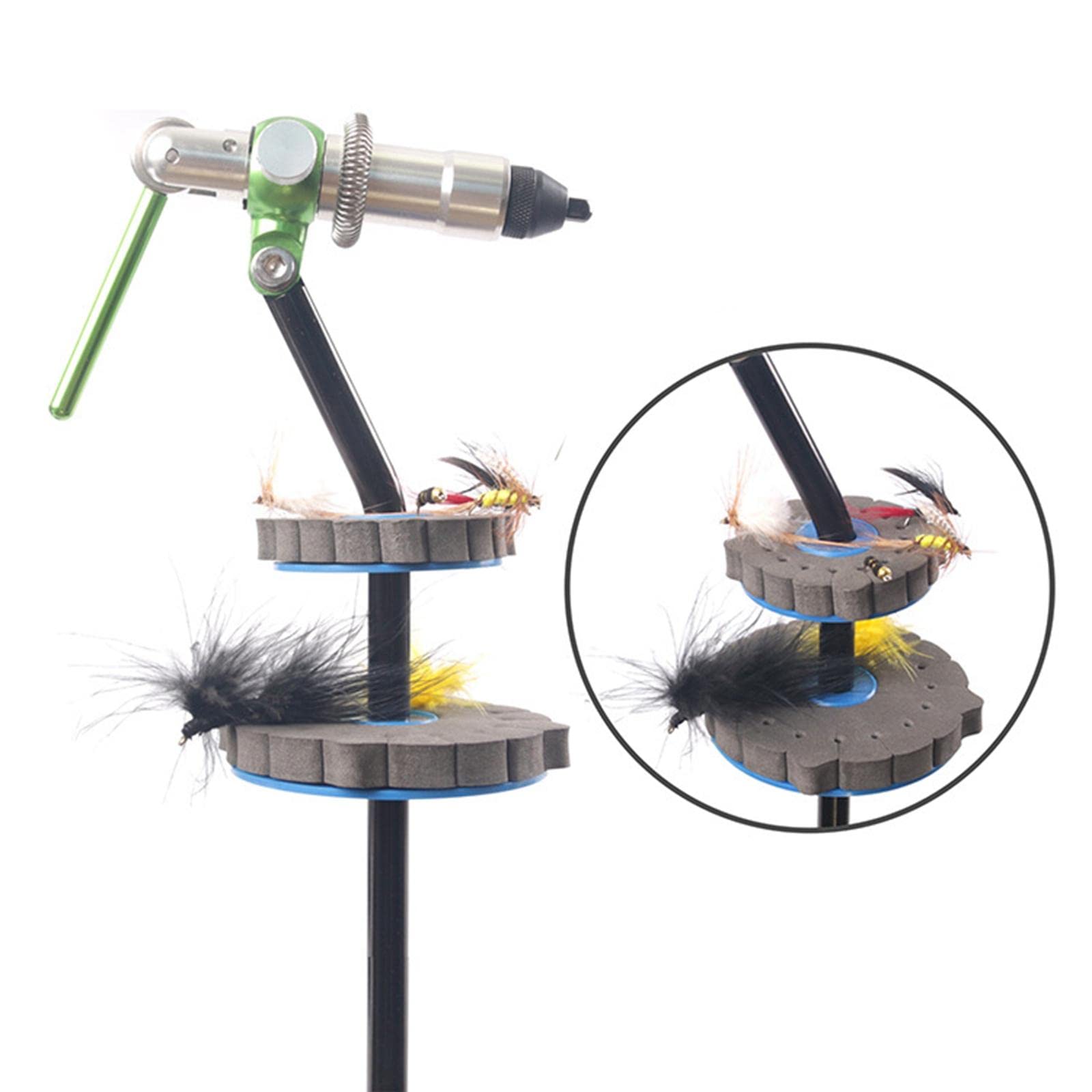 2Pcs Fly Tying Vice Drying Racks with Hooks Holder - Organize Your Fly Tying Tools - Perfect for Fly Fishing Enthusiasts & DIY Anglers - Ideal for Home, Workshop & Outdoor Fishing Trips