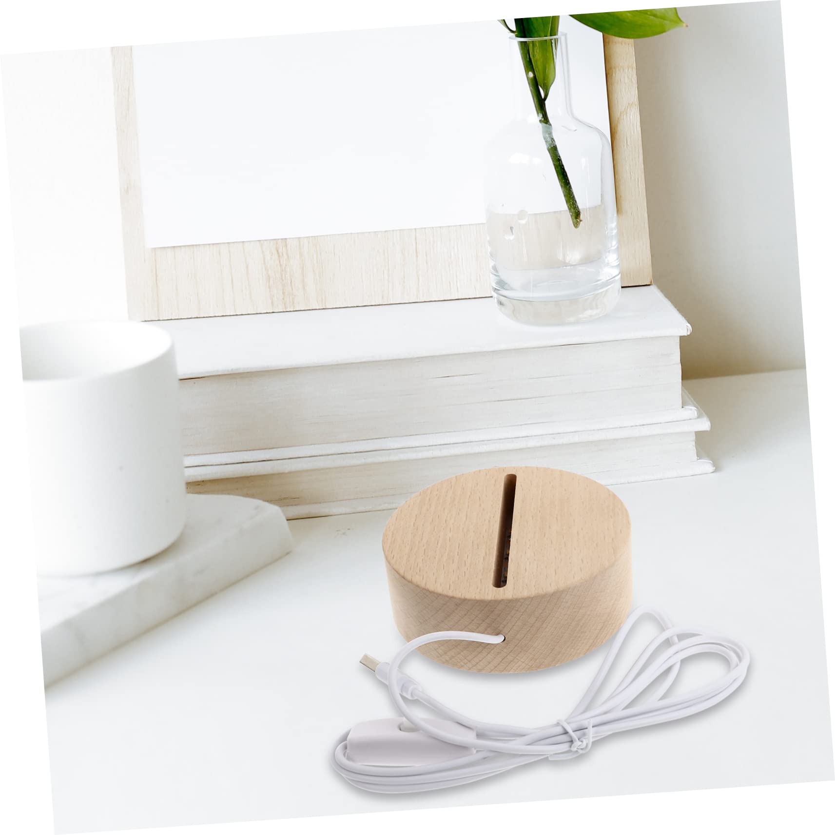 Angoily Wood Lamp Base - 1pc Wooden Night Light Holder for LED Bulbs, Small Lamp Stand for Bedroom Decor, Perfect for Night Lights, Reading Lamps & Cozy Ambiance