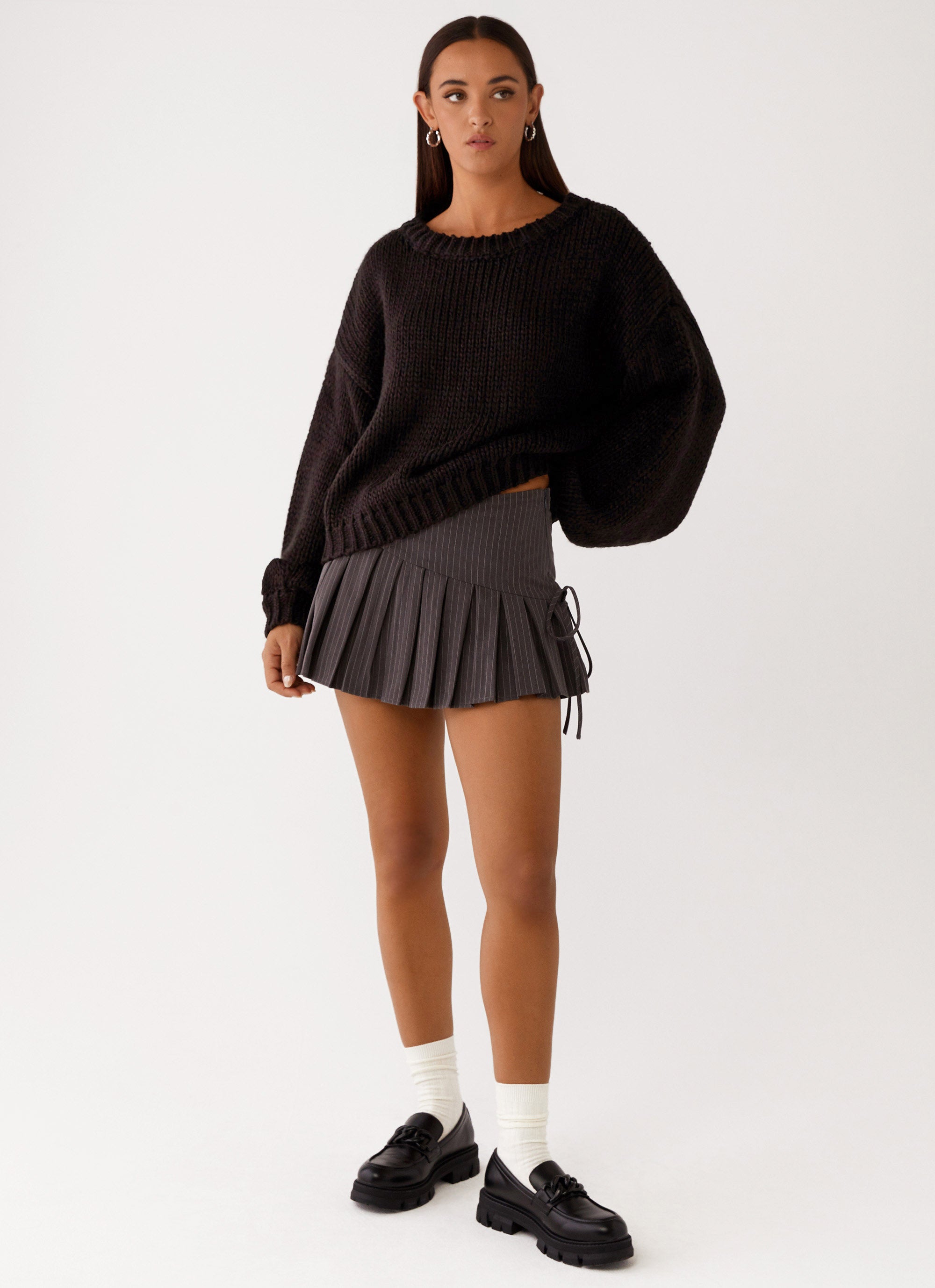 Costella Knit Sweater for Women - Soft Black Pullover Sweater | Cozy Winter Wear, Casual Outfit & Office Attire