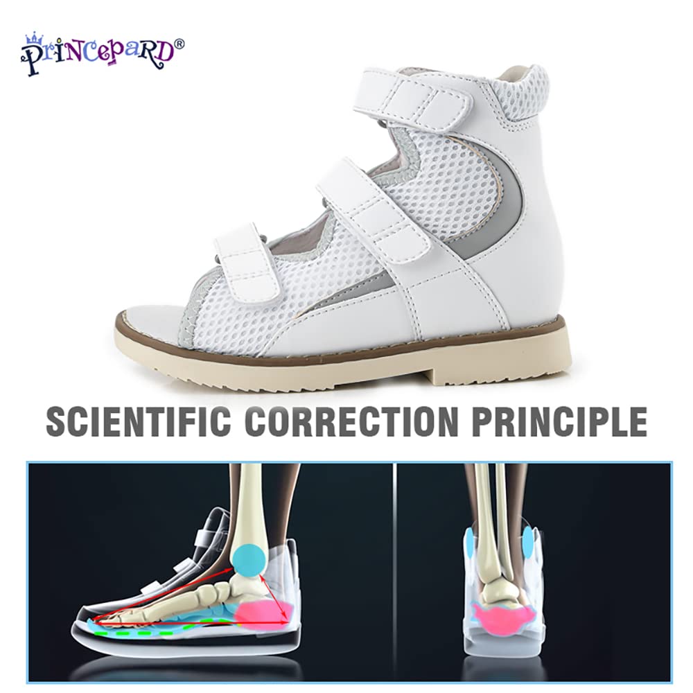**Orthopedic Shoes for Toddlers & Kids - Corrective High Top White Sandals with Arch & Ankle Support - Comfortable Summer Footwear for Walking & Play**