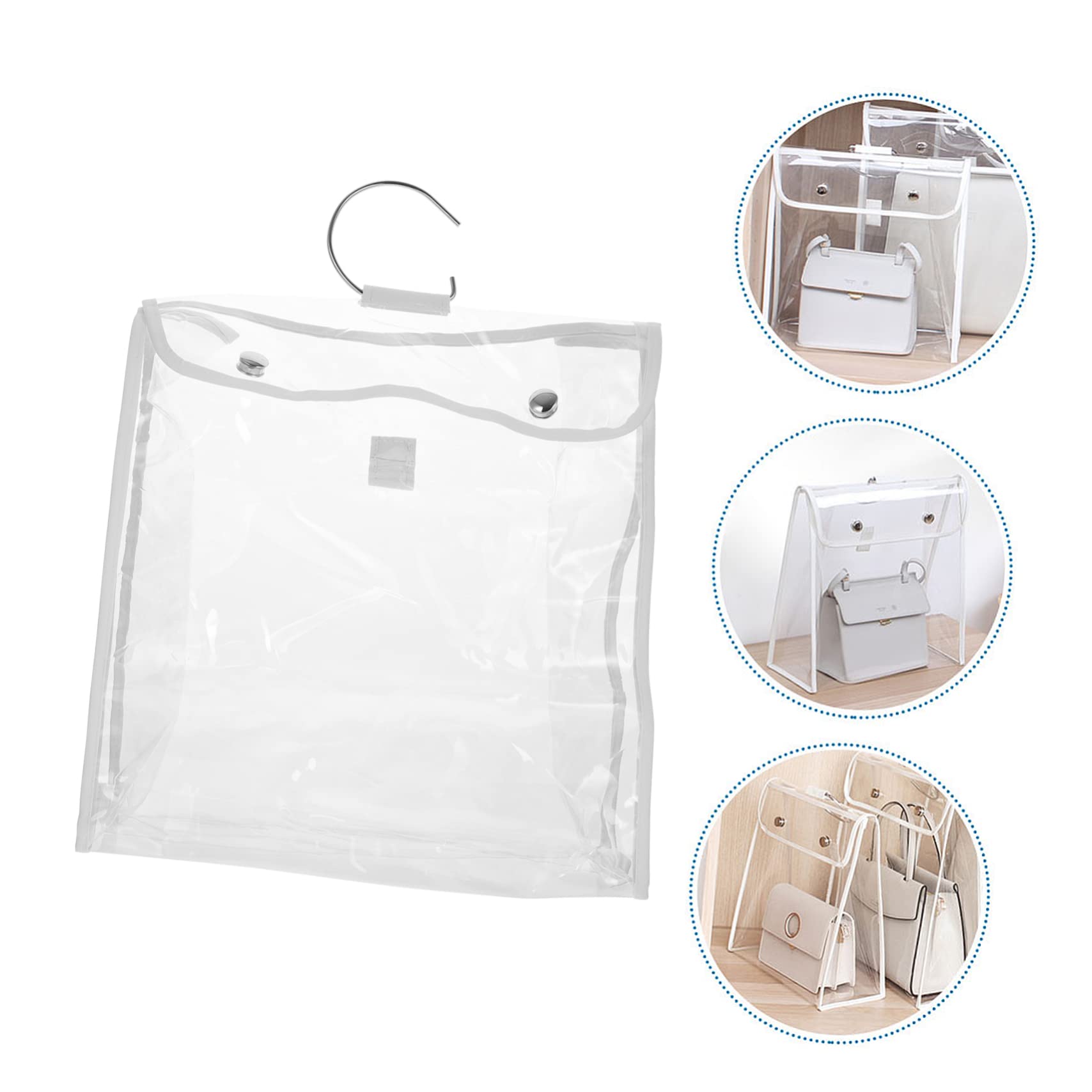 DOITOOL Clear Handbag Organizer & Purse Storage Bag - Hanging Wardrobe Hook Holder, Tote Protector & Clothing Storage Organizer for Travel, Home & Office Organization