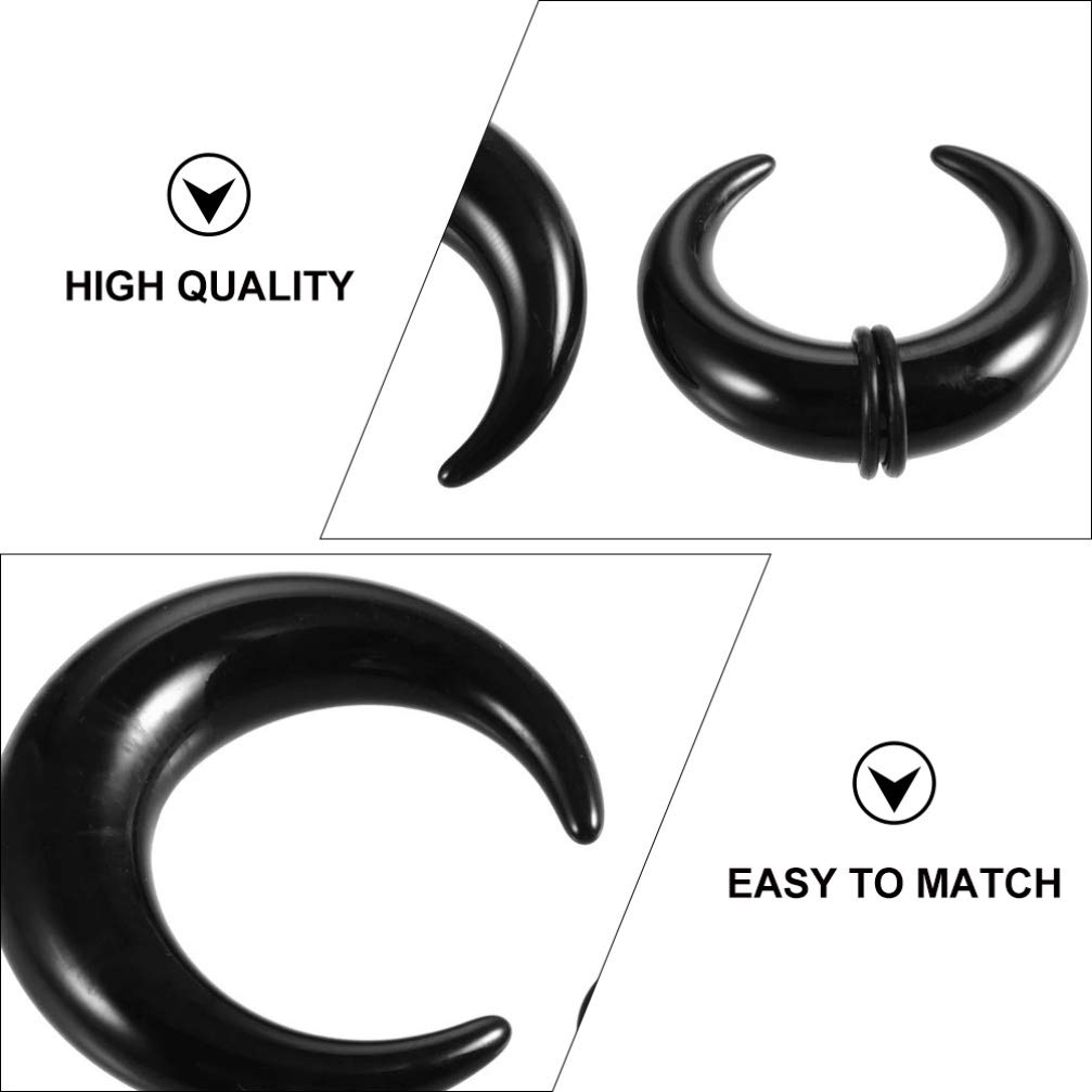 Happyyami 8pcs Acrylic Body Piercing Kit - Septum Horn Ear Expanders & Black Ear Stretching Kit for Men & Women | Body Jewelry for Gauge Stretching, Piercing Care & Alternative Fashion Style